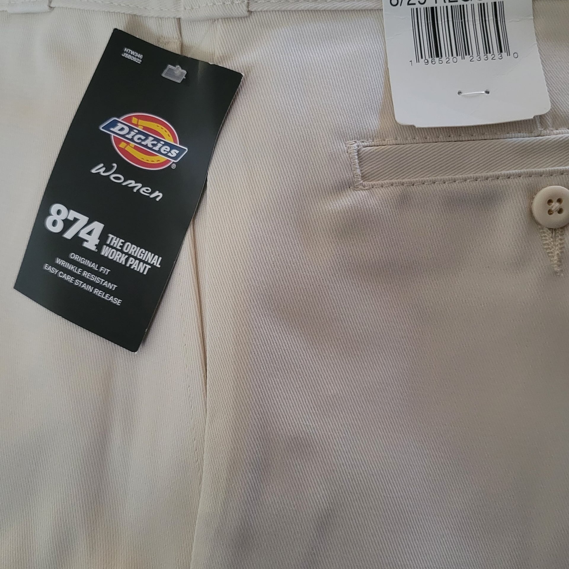 Dickies Women's 874 Original Fit Work Pants,Cream,Size 8/29 4