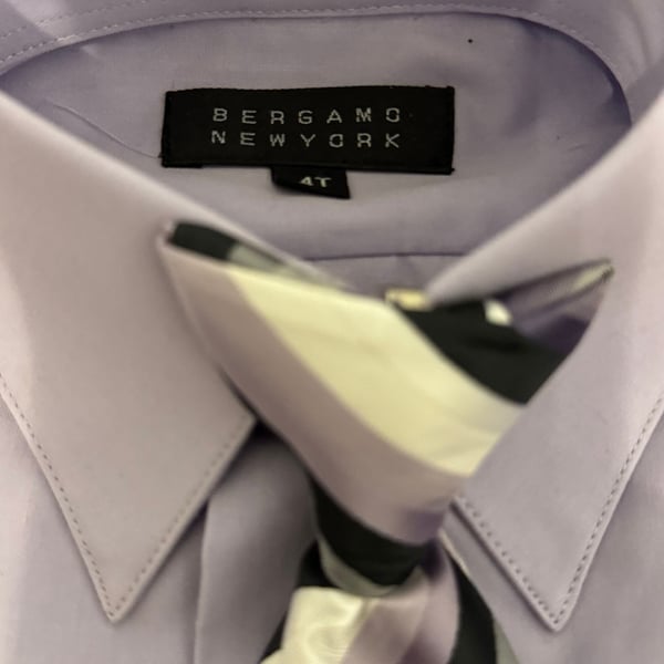 boys lilac Wysteria light purple formal dress shirt with matching tie Easter
