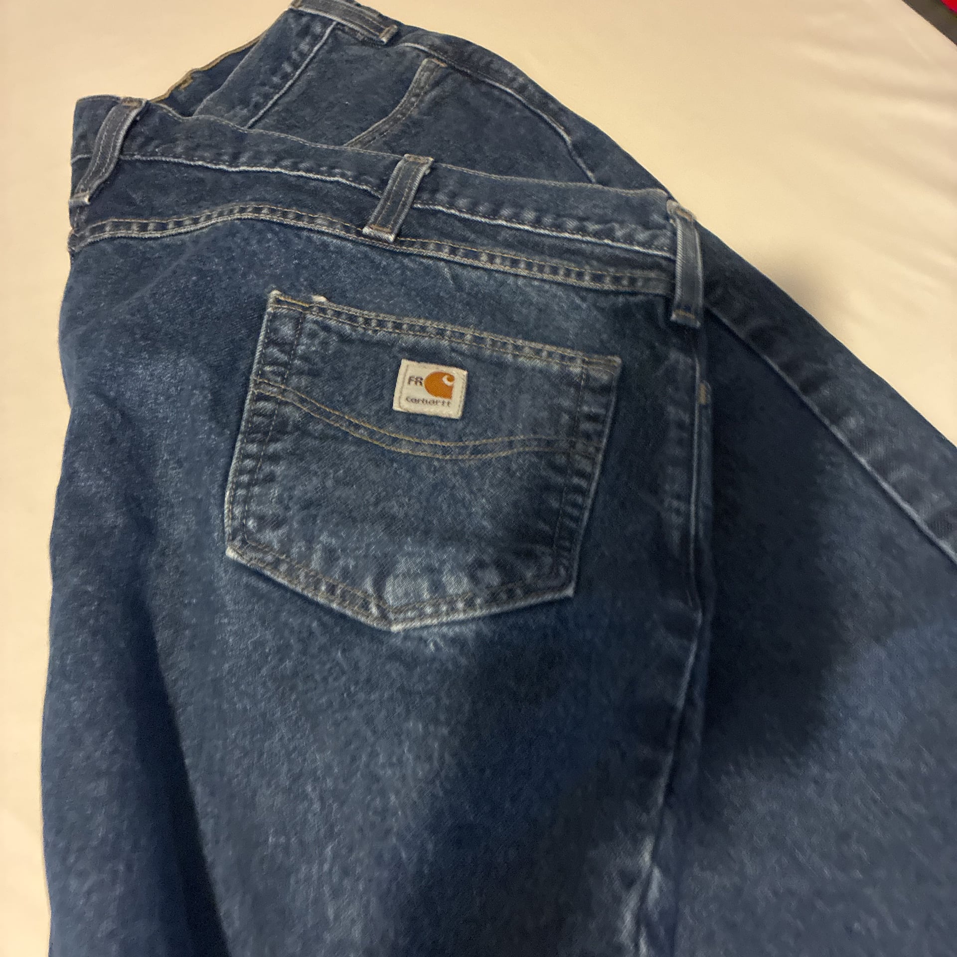 Carhartt Relaxed Fit Flame Resistant Blue Denim Jeans Men's 48x30 2