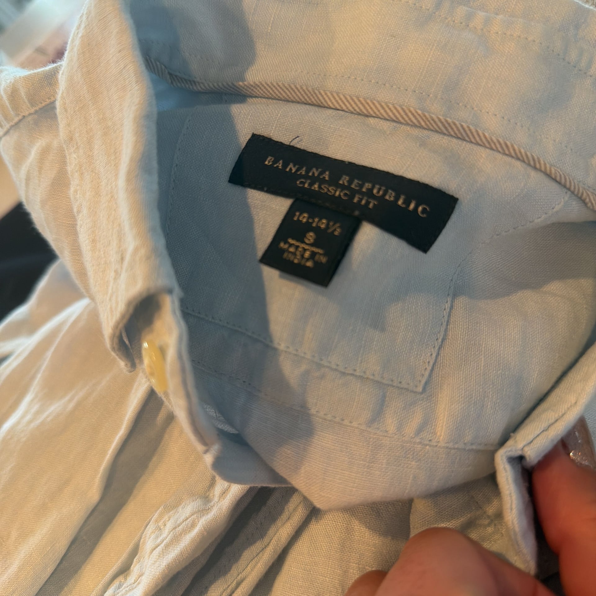 Banana Republic White Linen Cotton Blend Shirt L Button Down Long Sleeve Casual 2