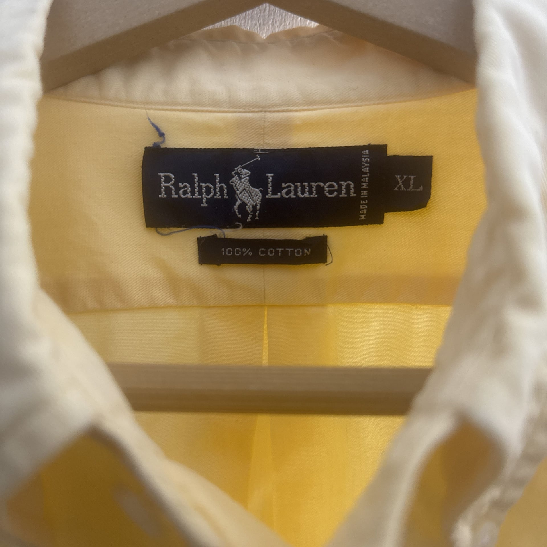 Ralph Lauren Shirt Mens Large Blake Solid Yellow Long Sleeve Button Up 3