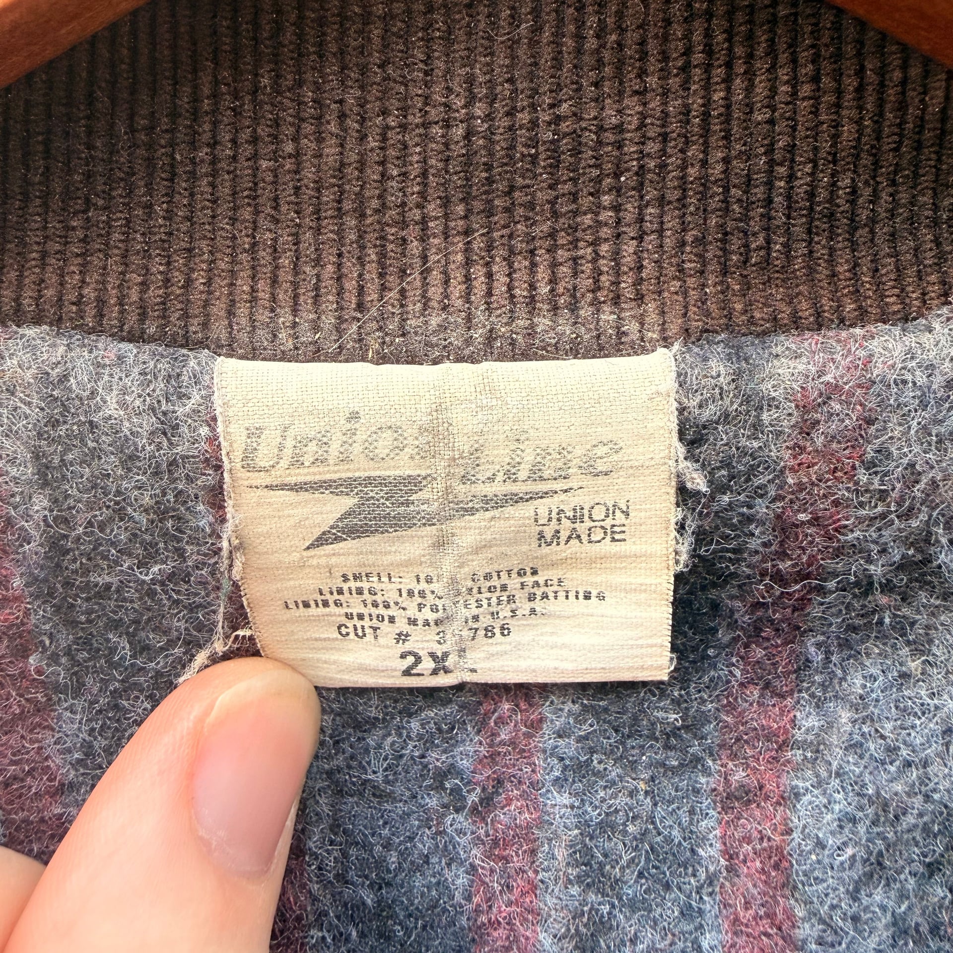 Vintage Distressed Union Line Heavyweight Duck Blanket Lined Chore Jacket 5