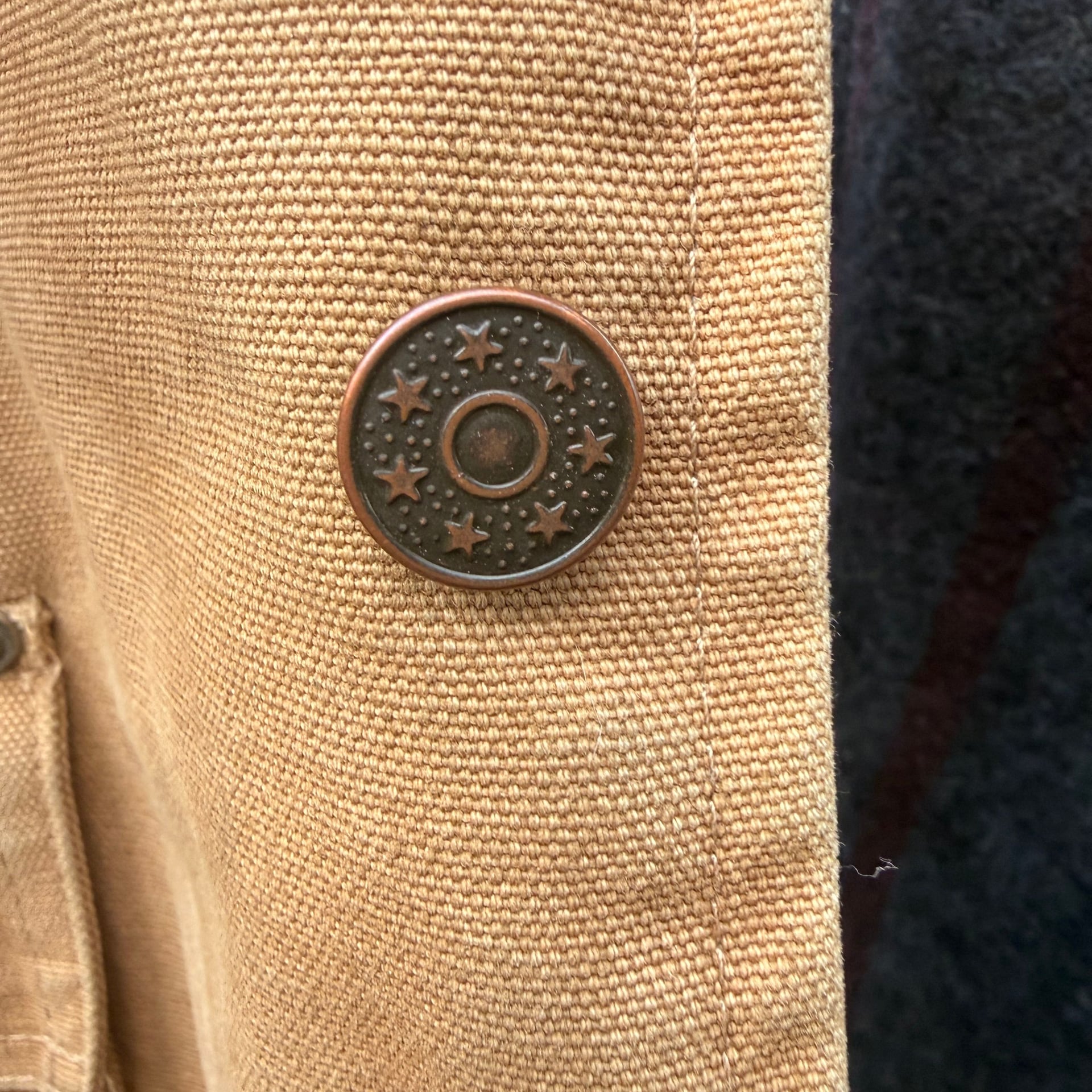 Vintage Distressed Union Line Heavyweight Duck Blanket Lined Chore Jacket 6