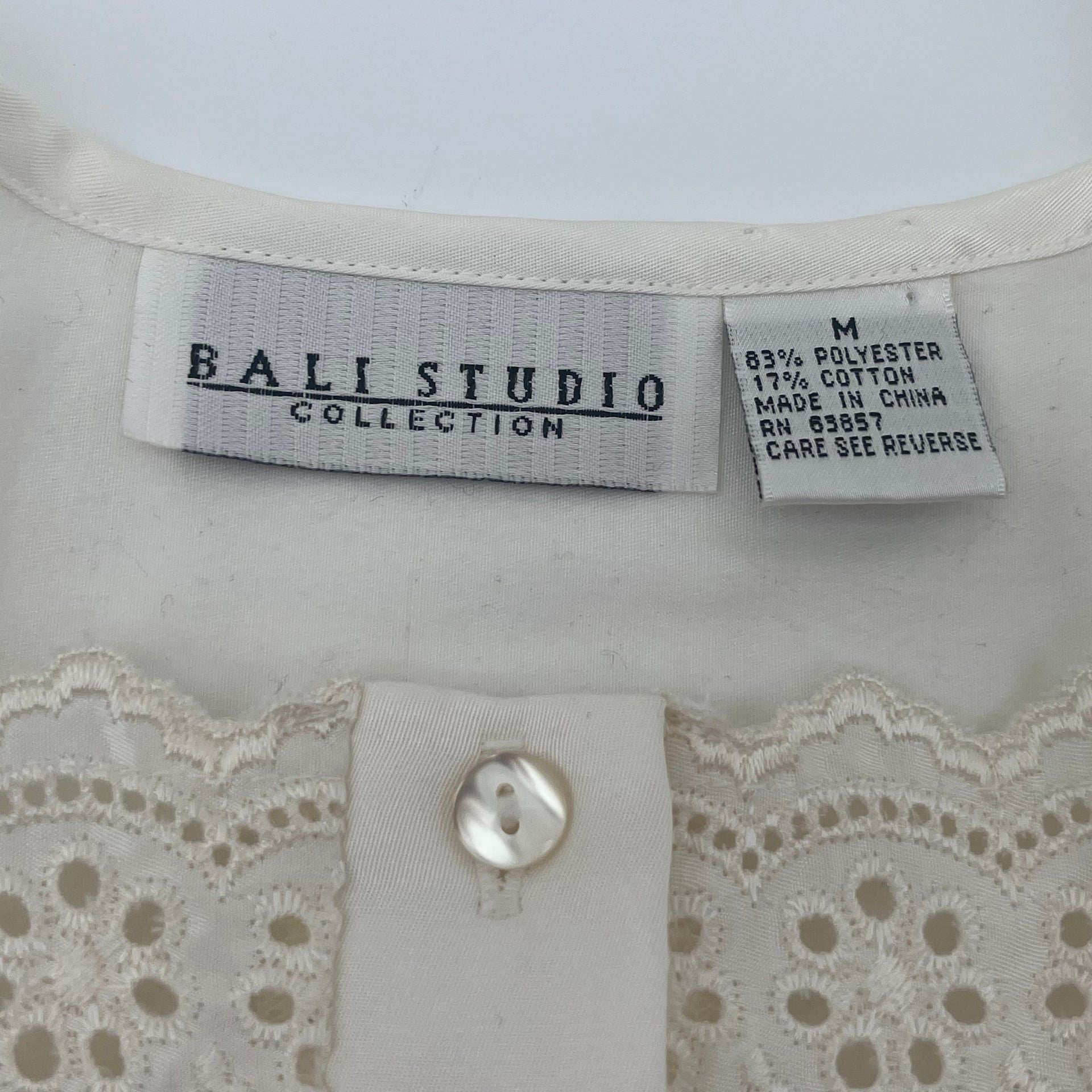 Vintage Bali Studio Satin Lace Night Gown Off White Medium 6