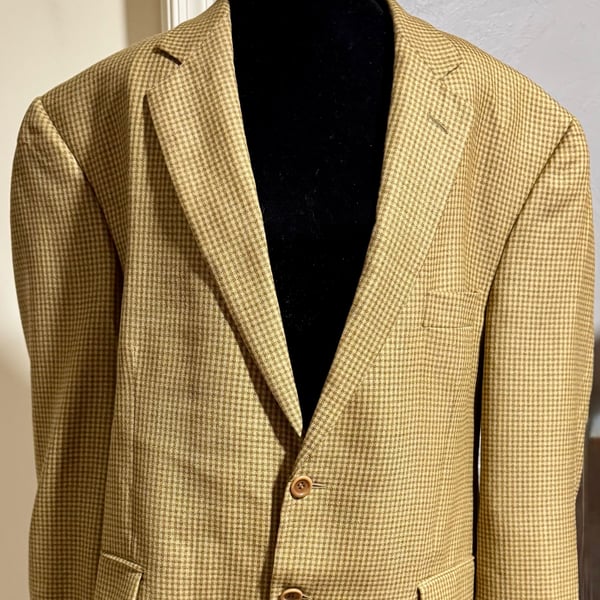 Collezione Italia Vintage Mens Wool Houndstooth Two Buttons Blazer Jacket 42R