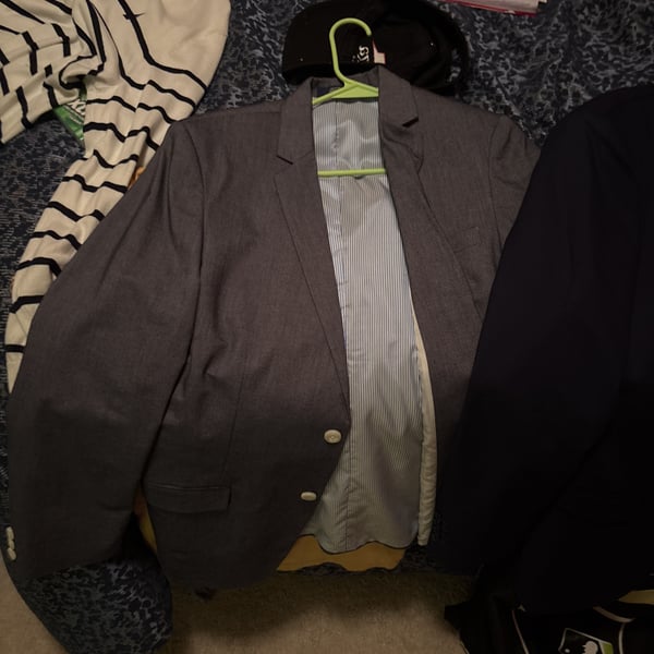 Stafford Men's Size 50L Black 2-Button 100% Wool Sport Coat