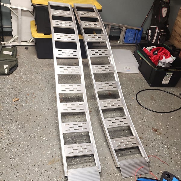 Karl home 12 in. W x 90 in. L Aluminum Fixed S-Curve Truck Loading ramp