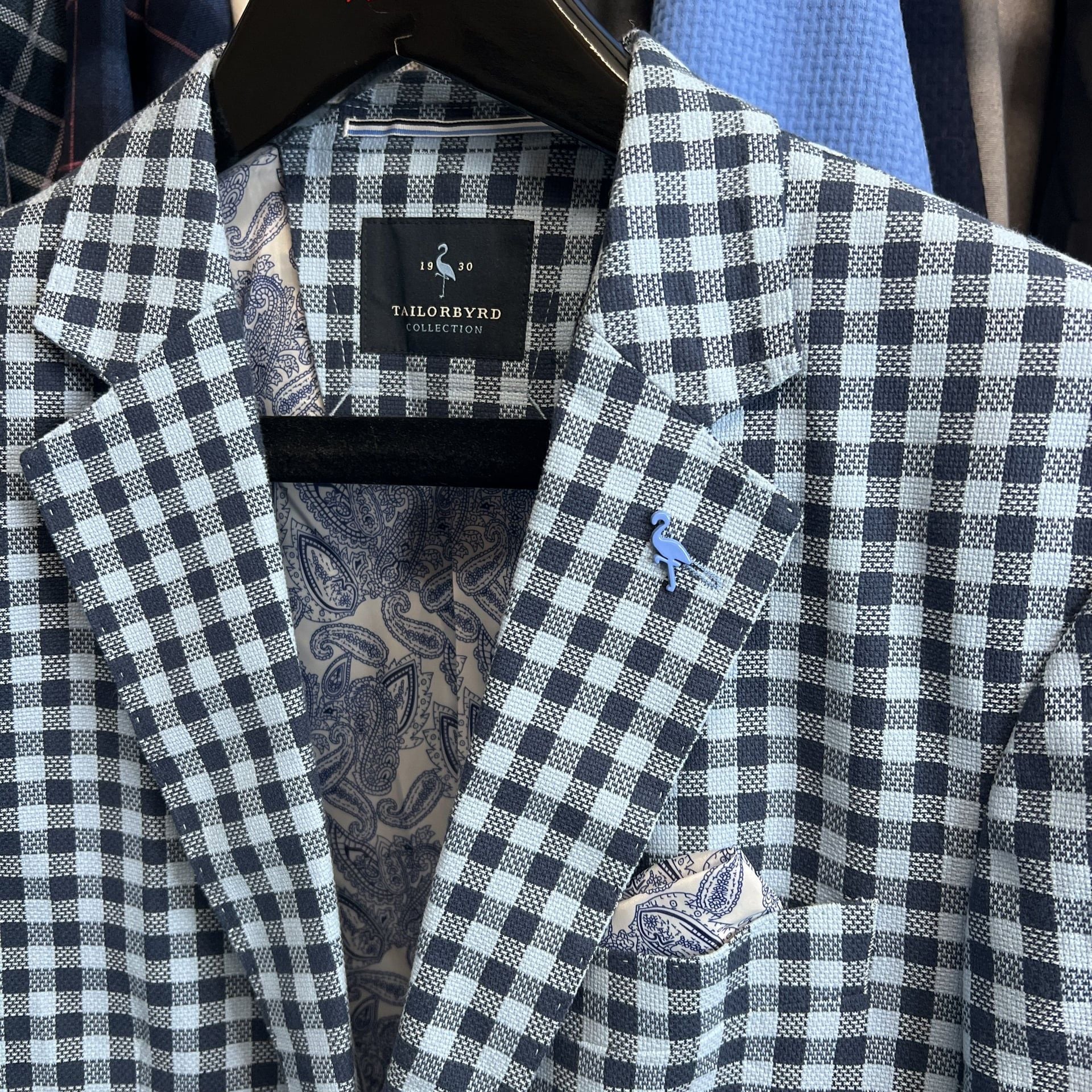 TailorByrd Modern Fit Blue Check Sport Coat 42S 2