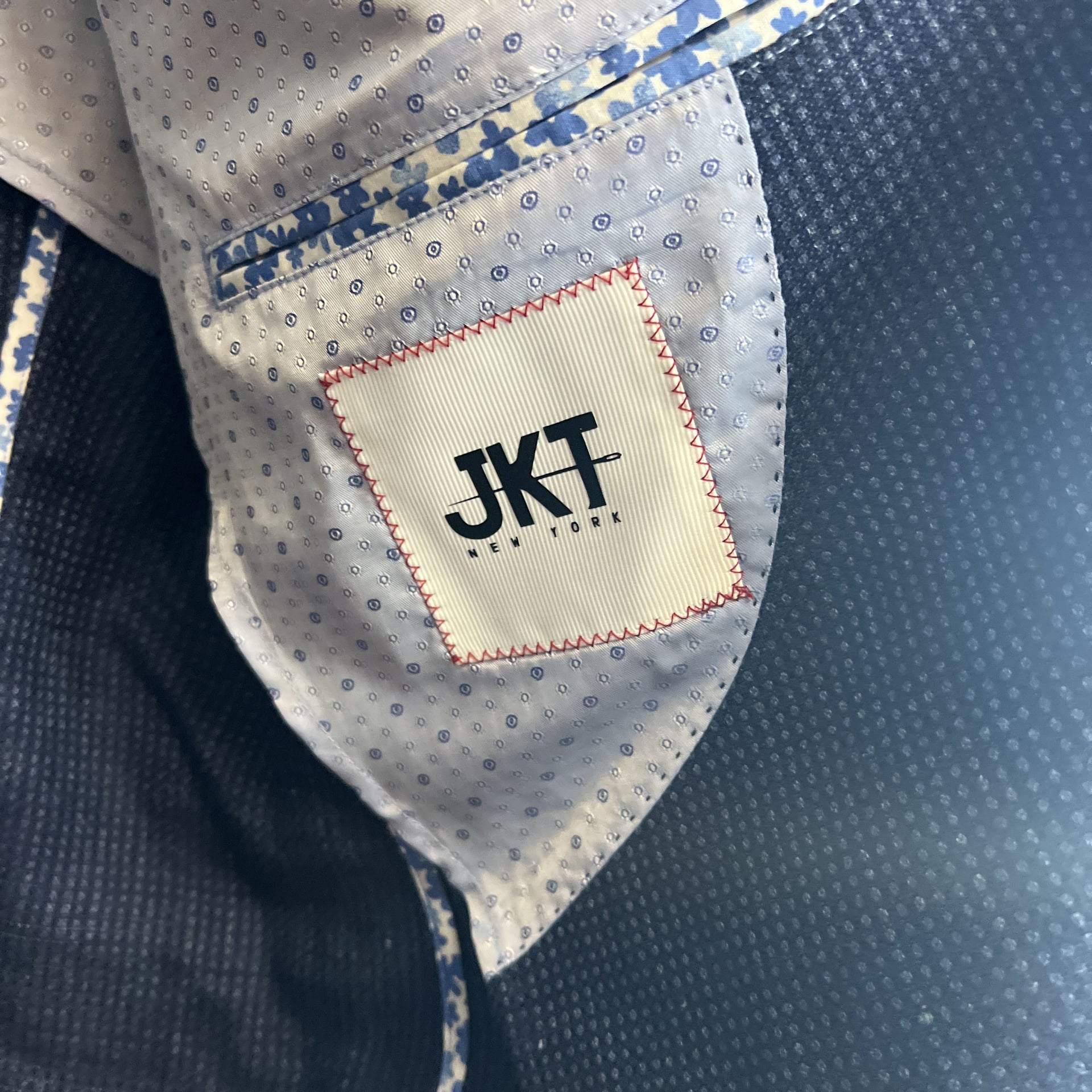 JKT New York Trent Sport Coat 42 Short Blue Wool Blend Two Button 4