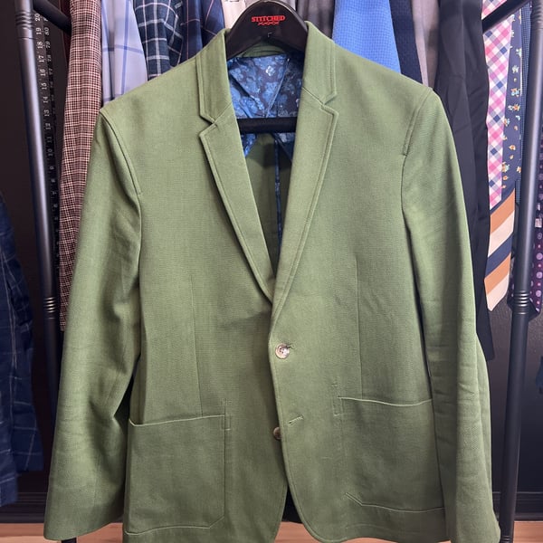Daniel Hechter Men's Green Linen Blend Sport Coat Blazer