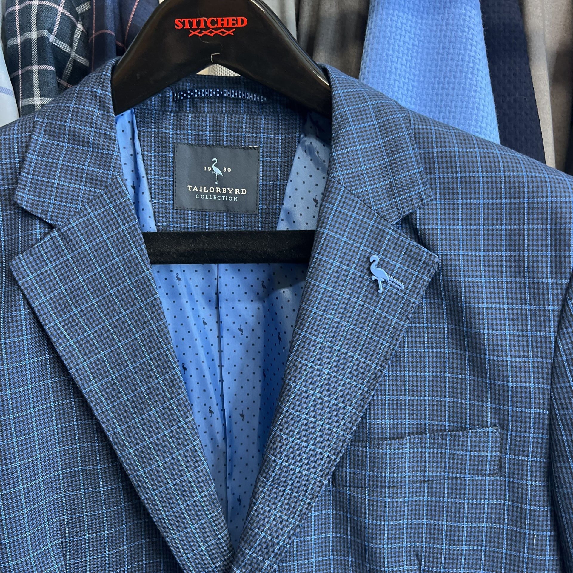 TailorByrd Blue Windowpane Sport Coat Blazer 42S 3