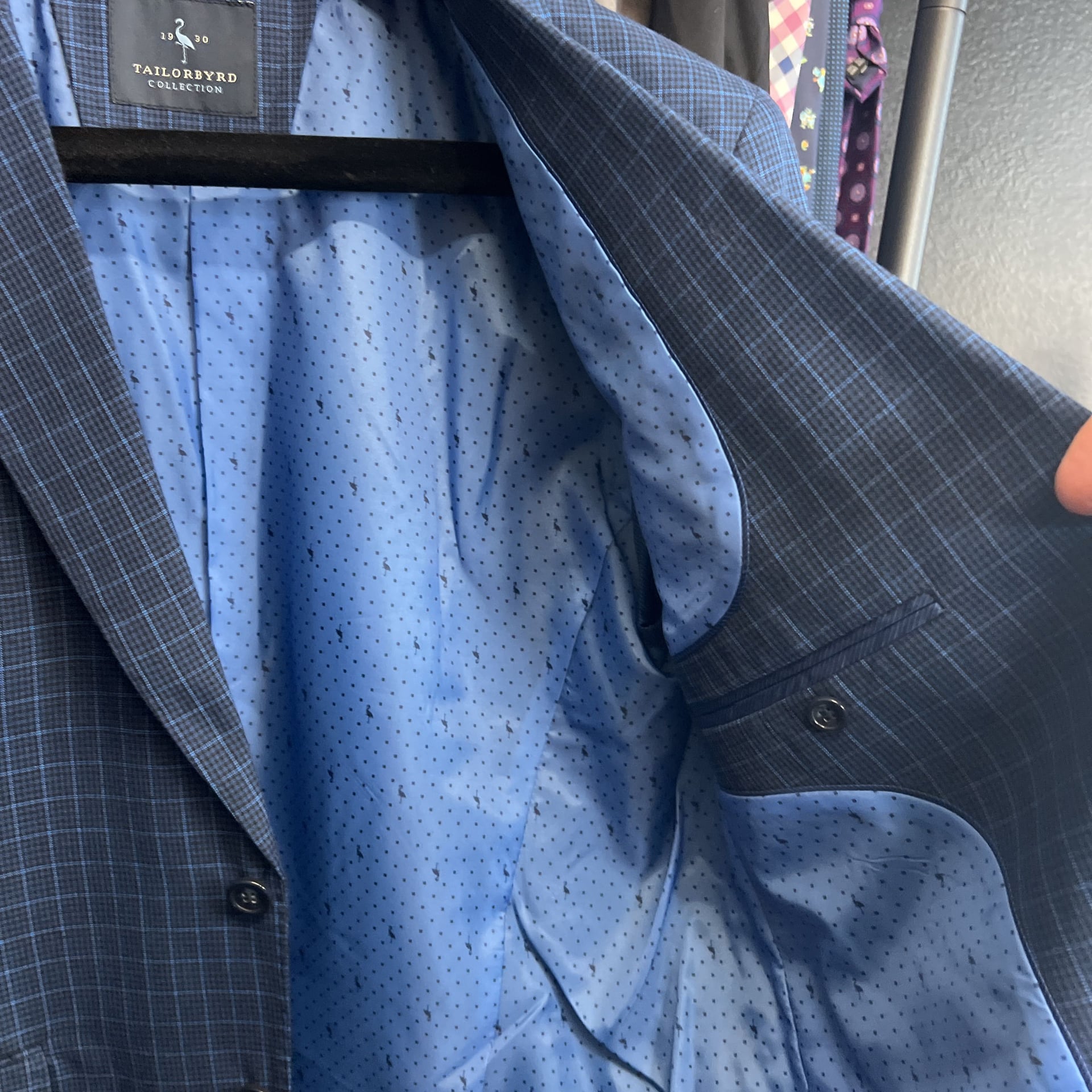 TailorByrd Blue Windowpane Sport Coat Blazer 42S 5