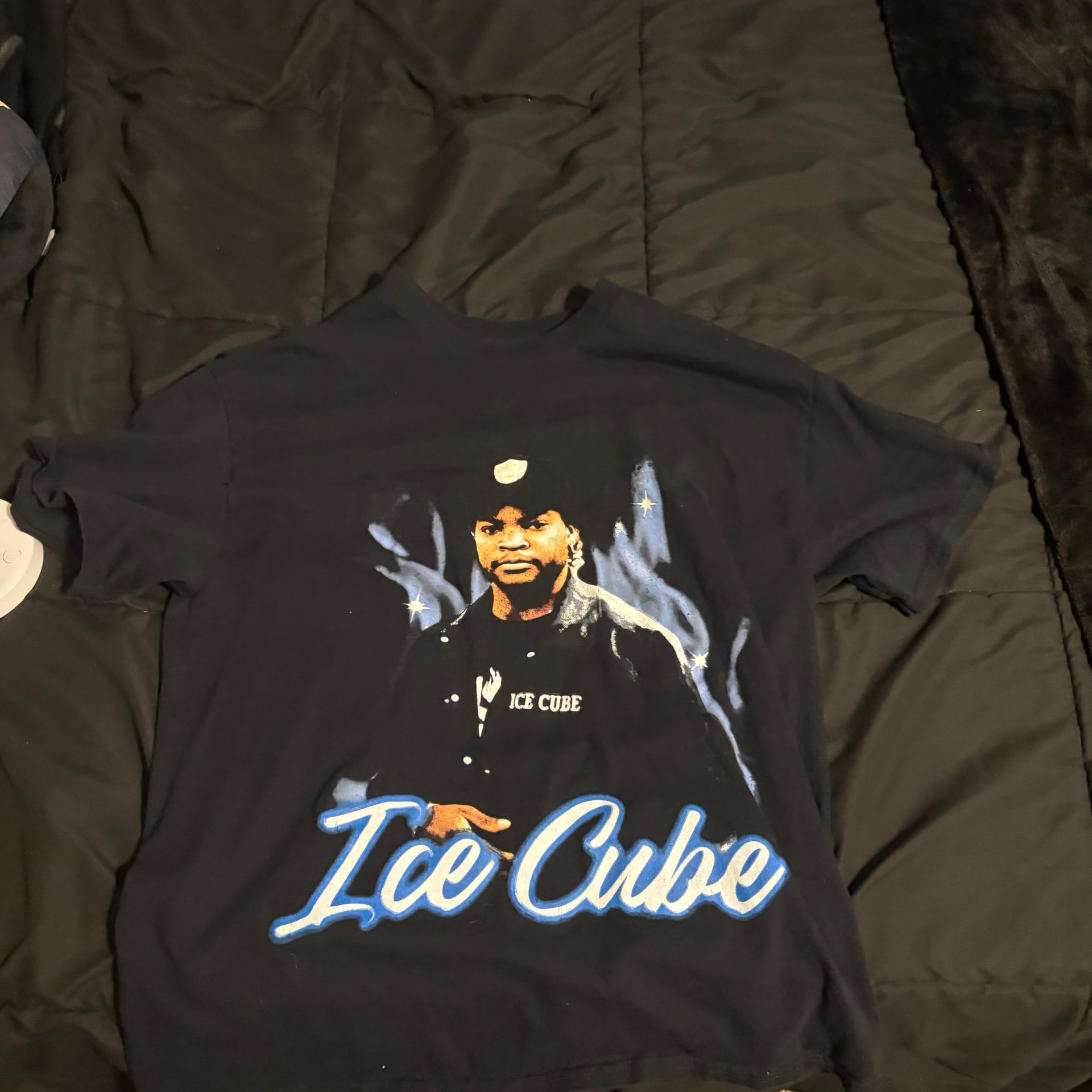 Ice Cube Black Blue Flame Graphic Tee 1