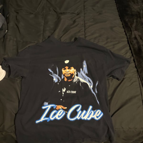 Ice Cube Black Blue Flame Graphic Tee