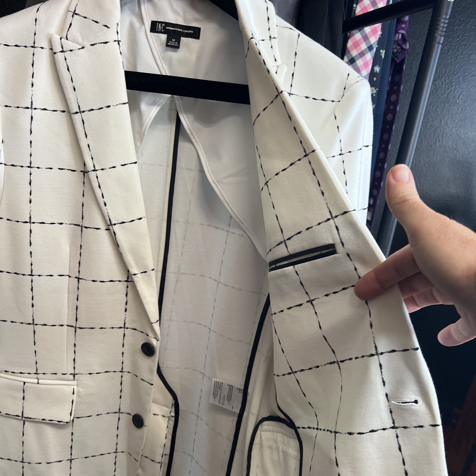 INC International Concepts Men's Slim-Fit Sketch Grid Blazer 4