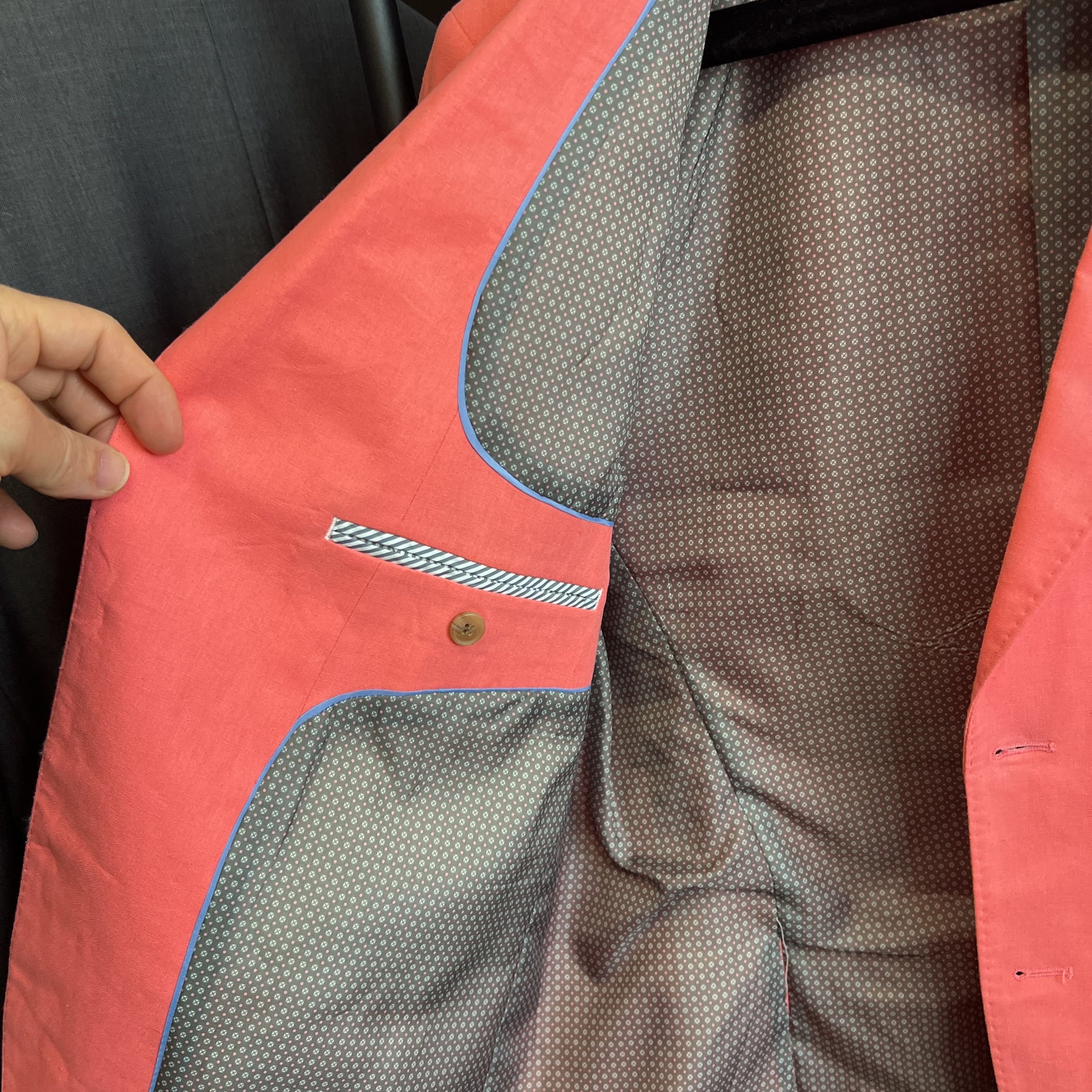 Tailorbyrd Men's Coral Linen Blend Sport Coat 42S 3