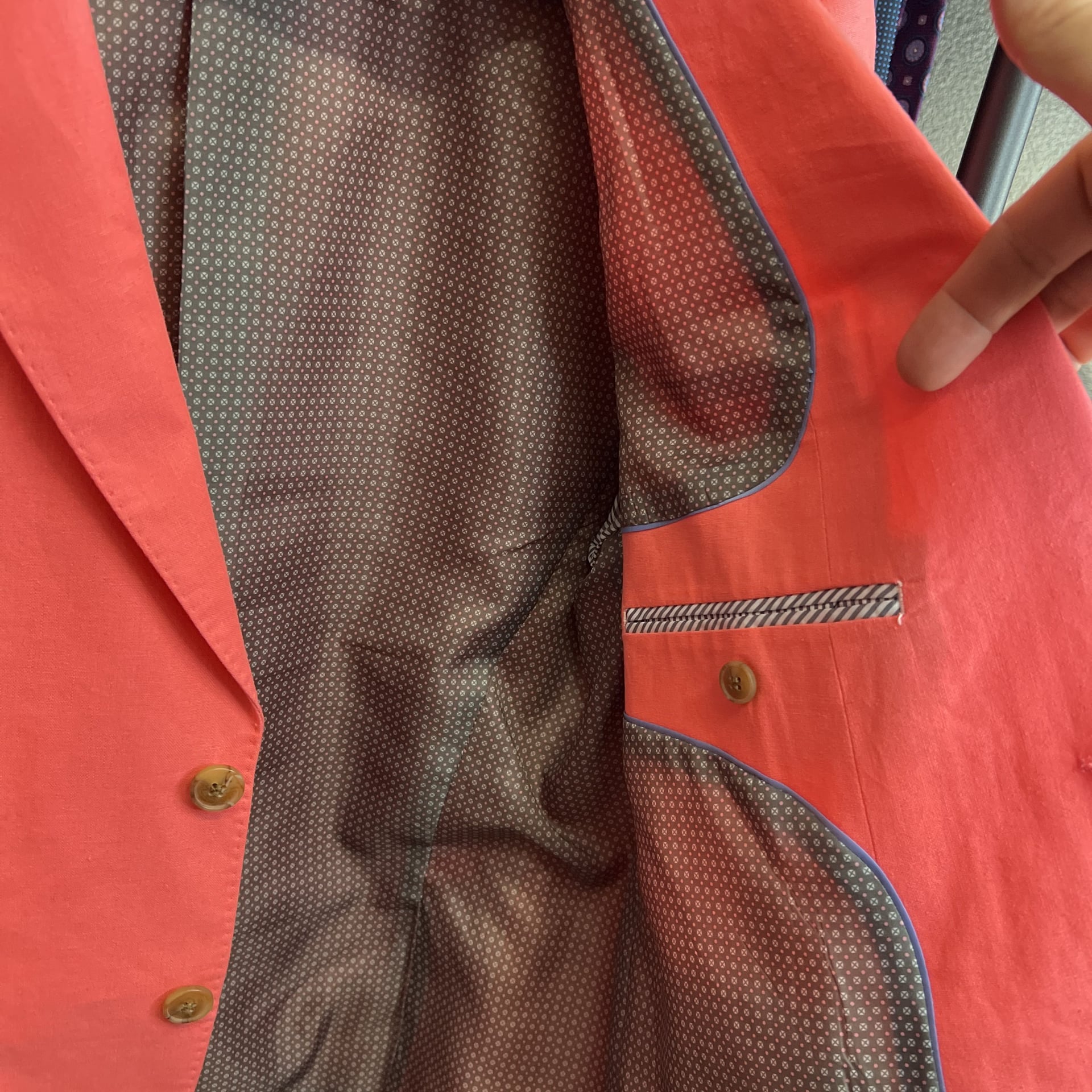 Tailorbyrd Men's Coral Linen Blend Sport Coat 42S 4