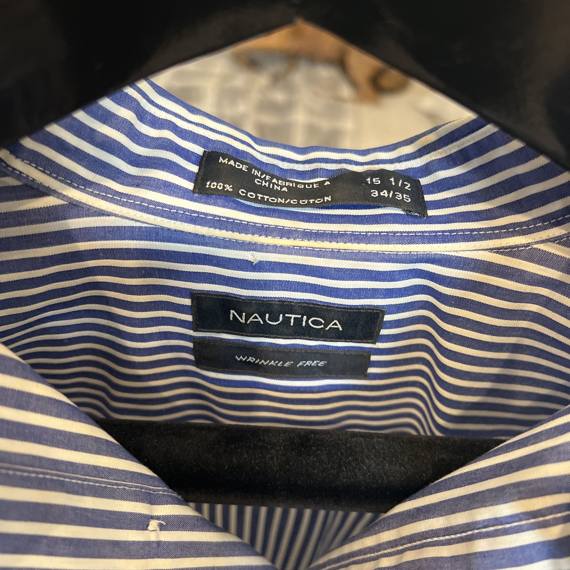 Nautica Men's Blue White Striped Long Sleeve Button Down Shirt 3