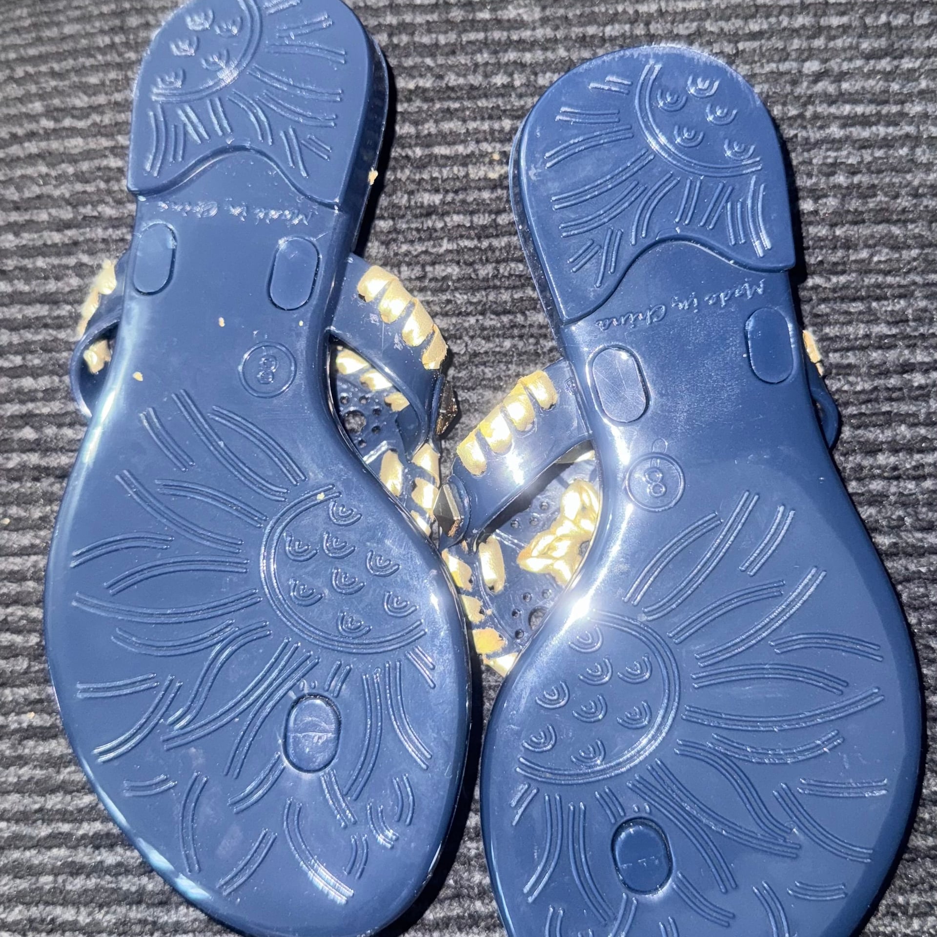 Jack Rogers Georgica Jelly Sandal in Midnight Navy & Gold 3