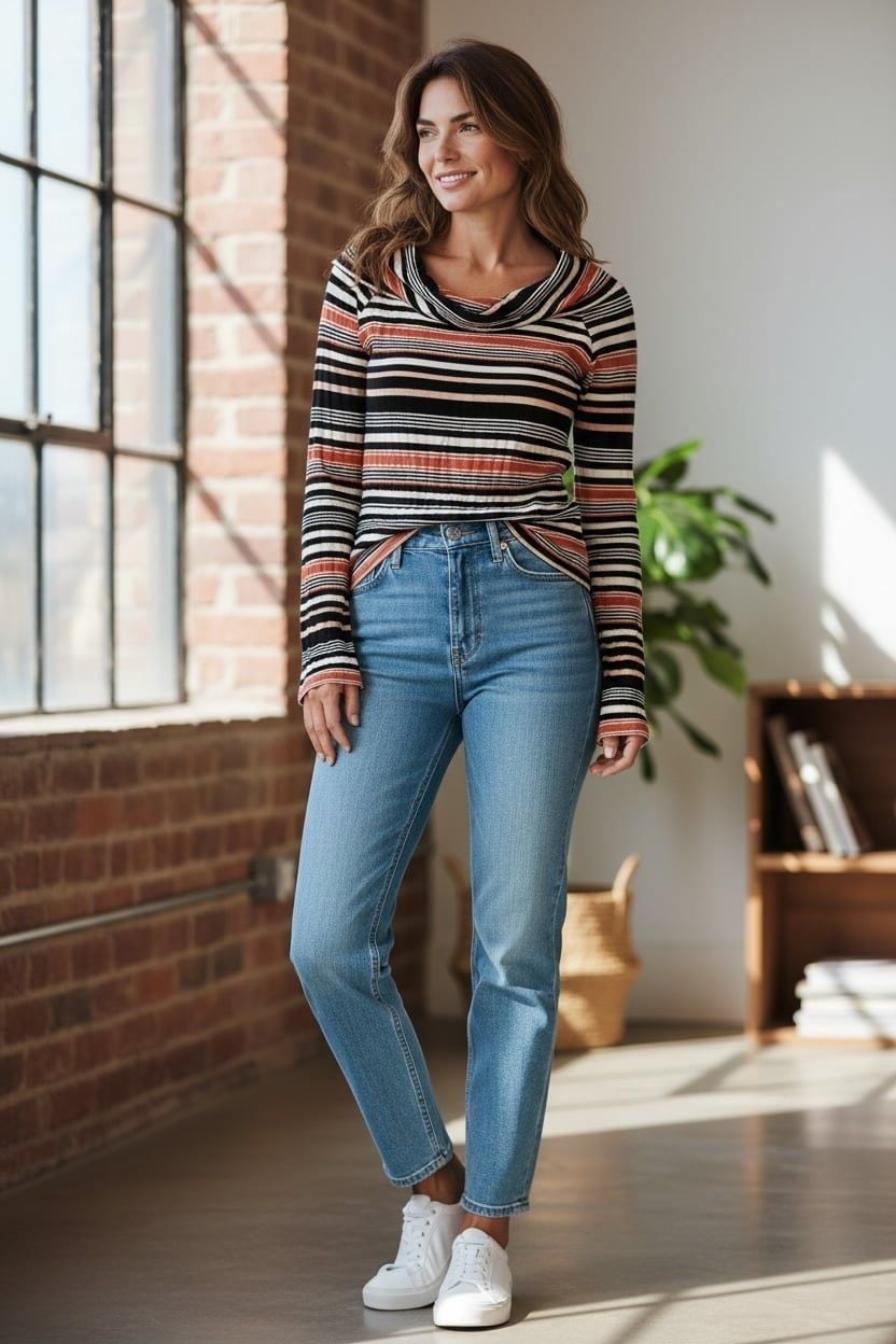 Free People Portland Stripe Off Shoulder Bell Sleeve Top 1