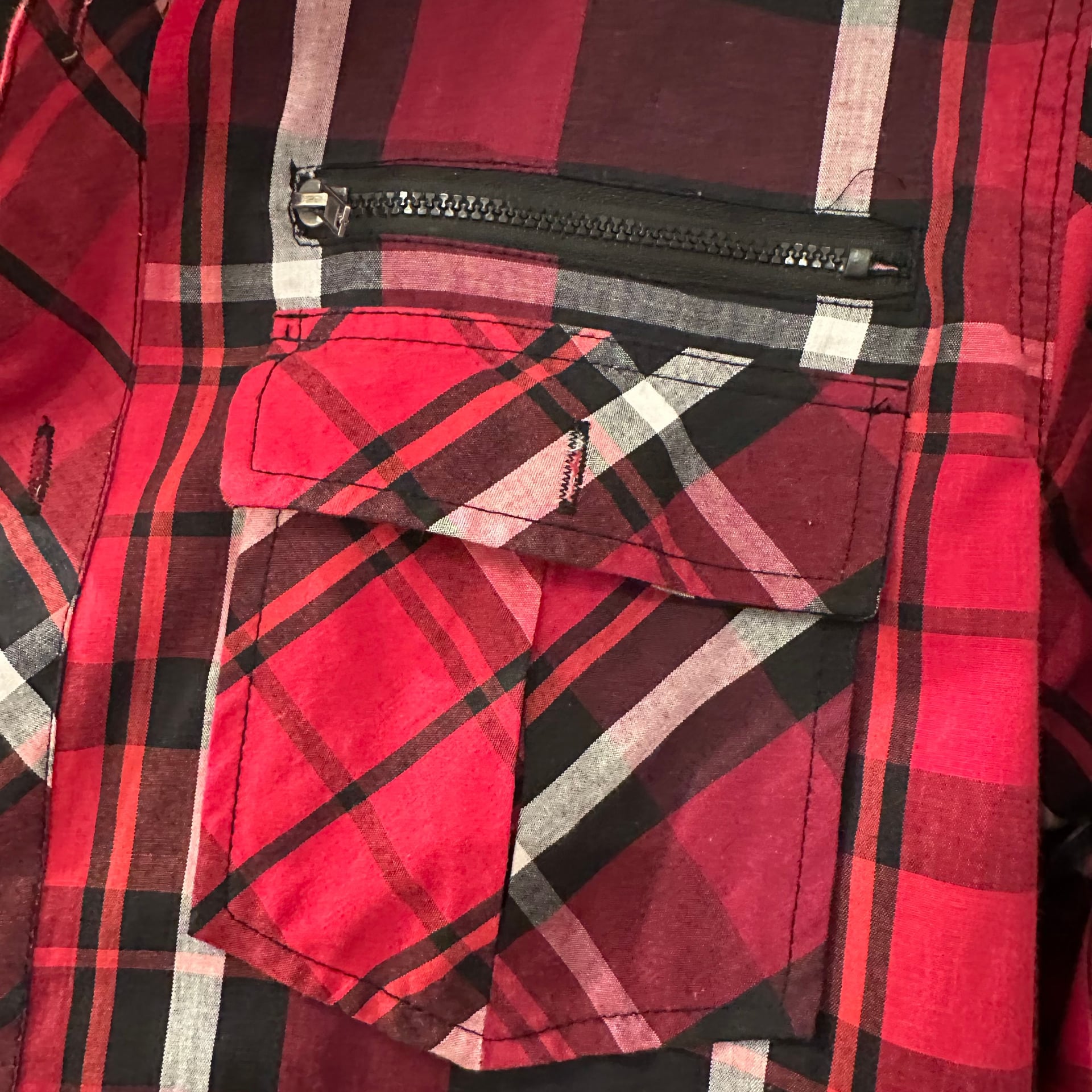 Eighty Eight Platinum Men's Red Black White Plaid Long Sleeve Button Up Shirt 5