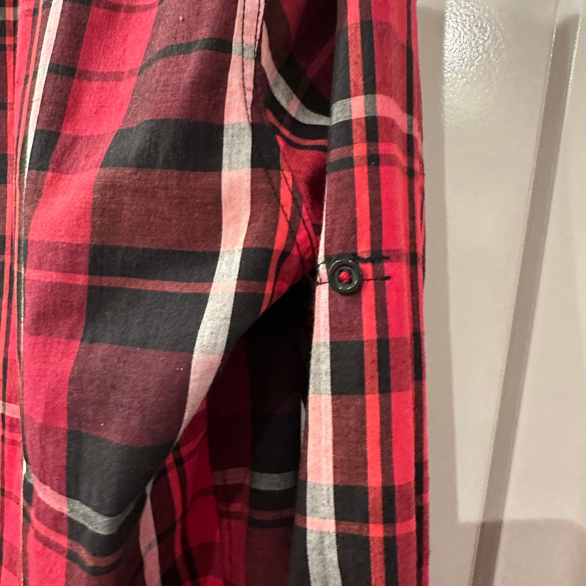 Eighty Eight Platinum Men's Red Black White Plaid Long Sleeve Button Up Shirt 7