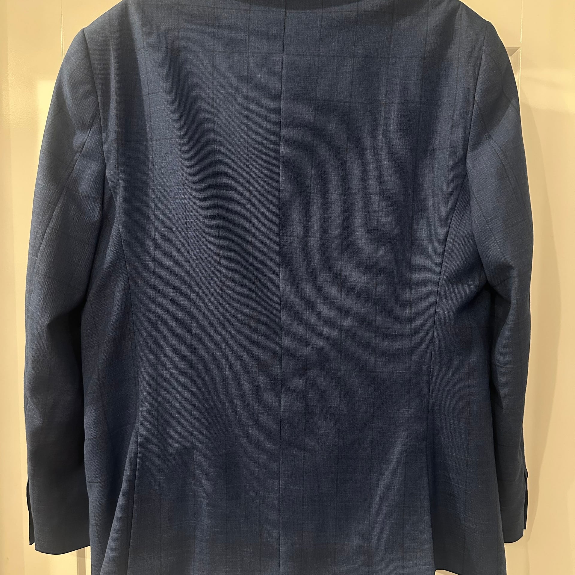 Alain dupetit blue Mirco-Check Two Button Suit birdseye blazer pants 40R 34 pant 7