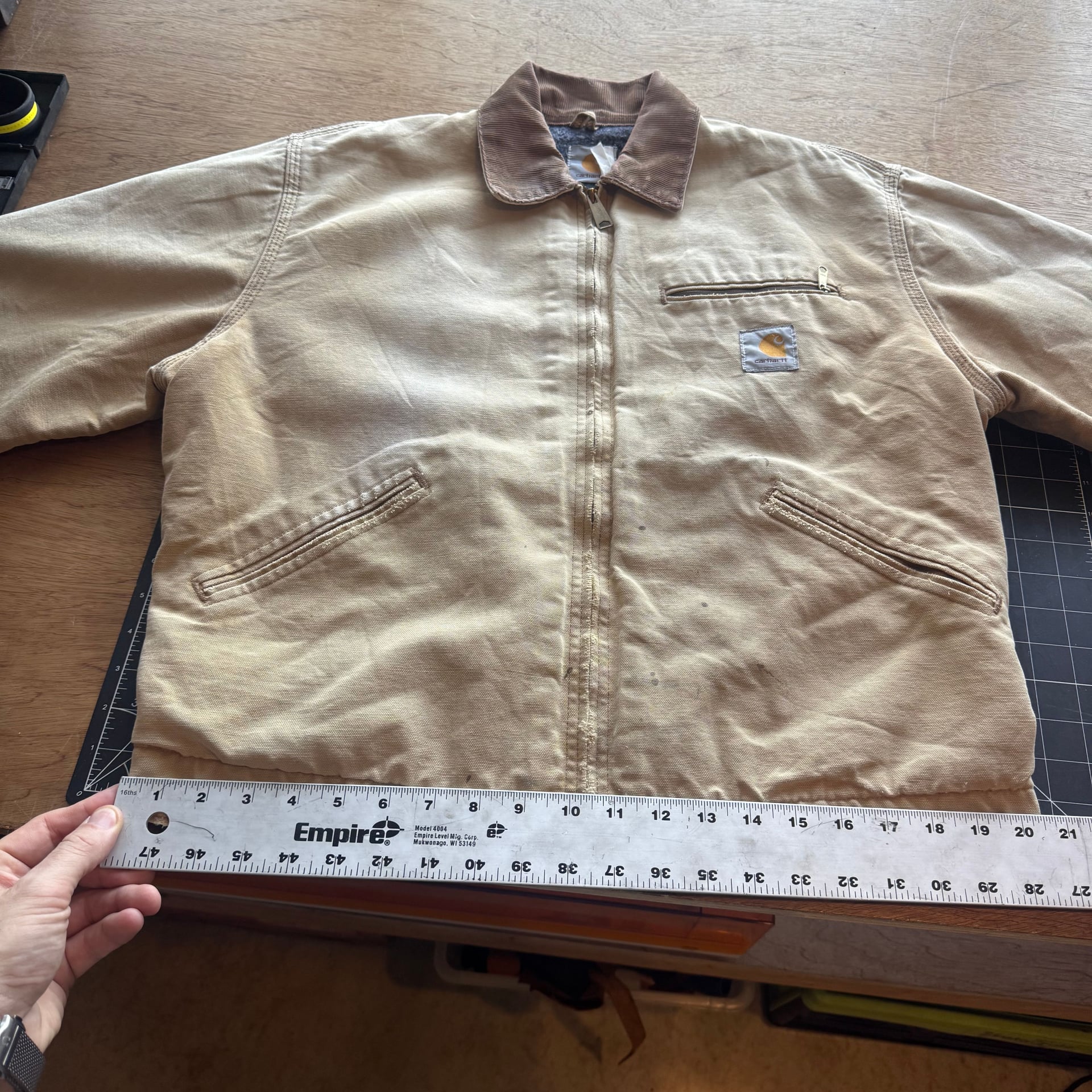 Vintage Carhartt Detroit J01 Brown Blanket Lined Jacket MEDIUM 10