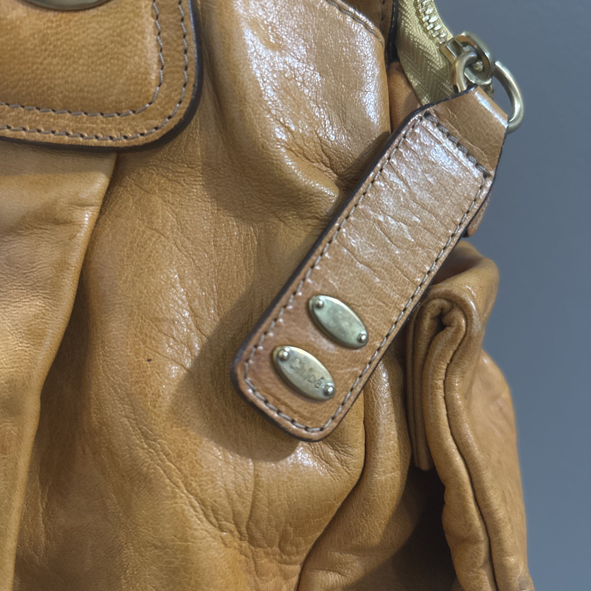 Pre-Owned Chloe Heloise Large Shoulder Handbag Brown Tan 3