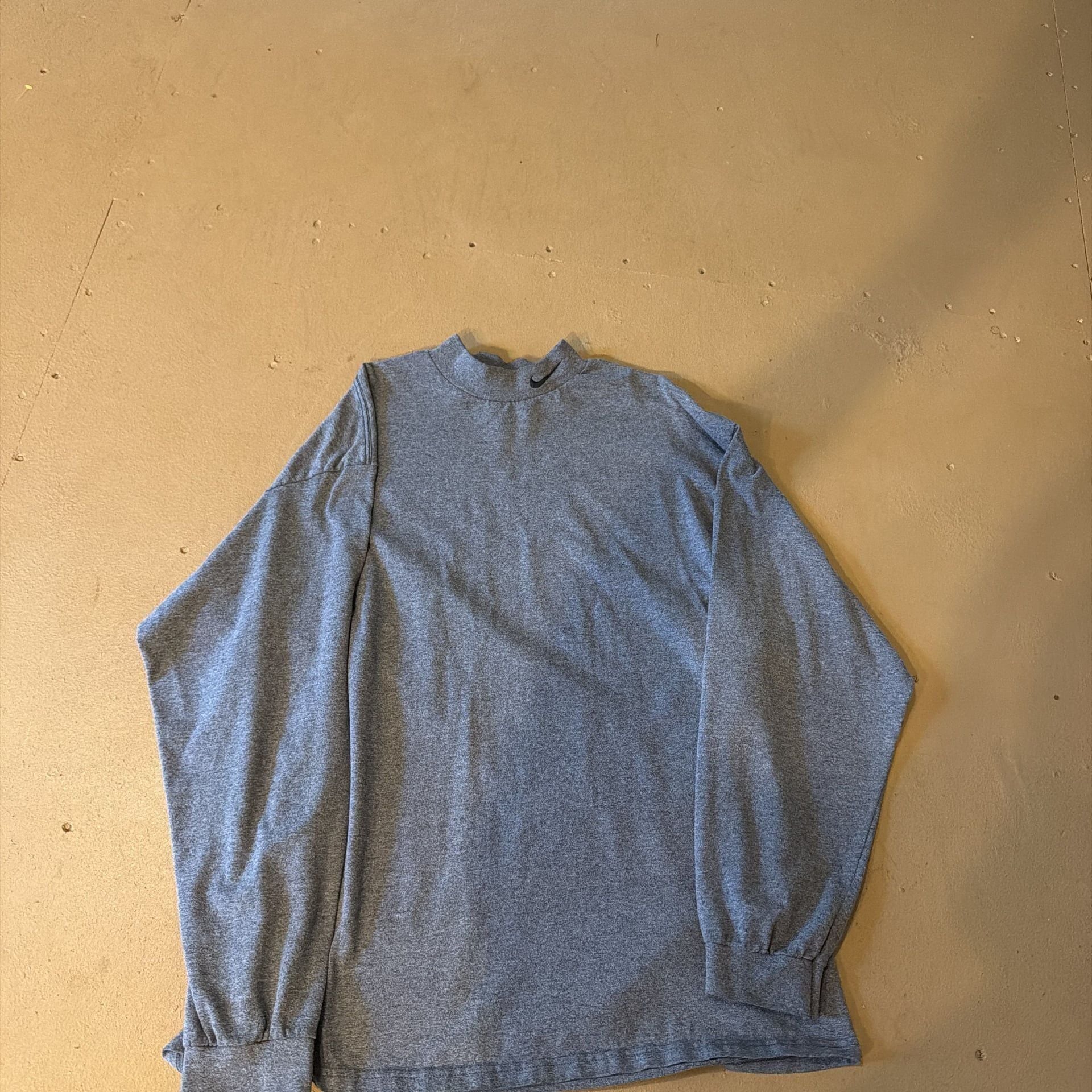 Vintage Nike Mock Neck Long Sleeve T-Shirt Gray Men's XL 1