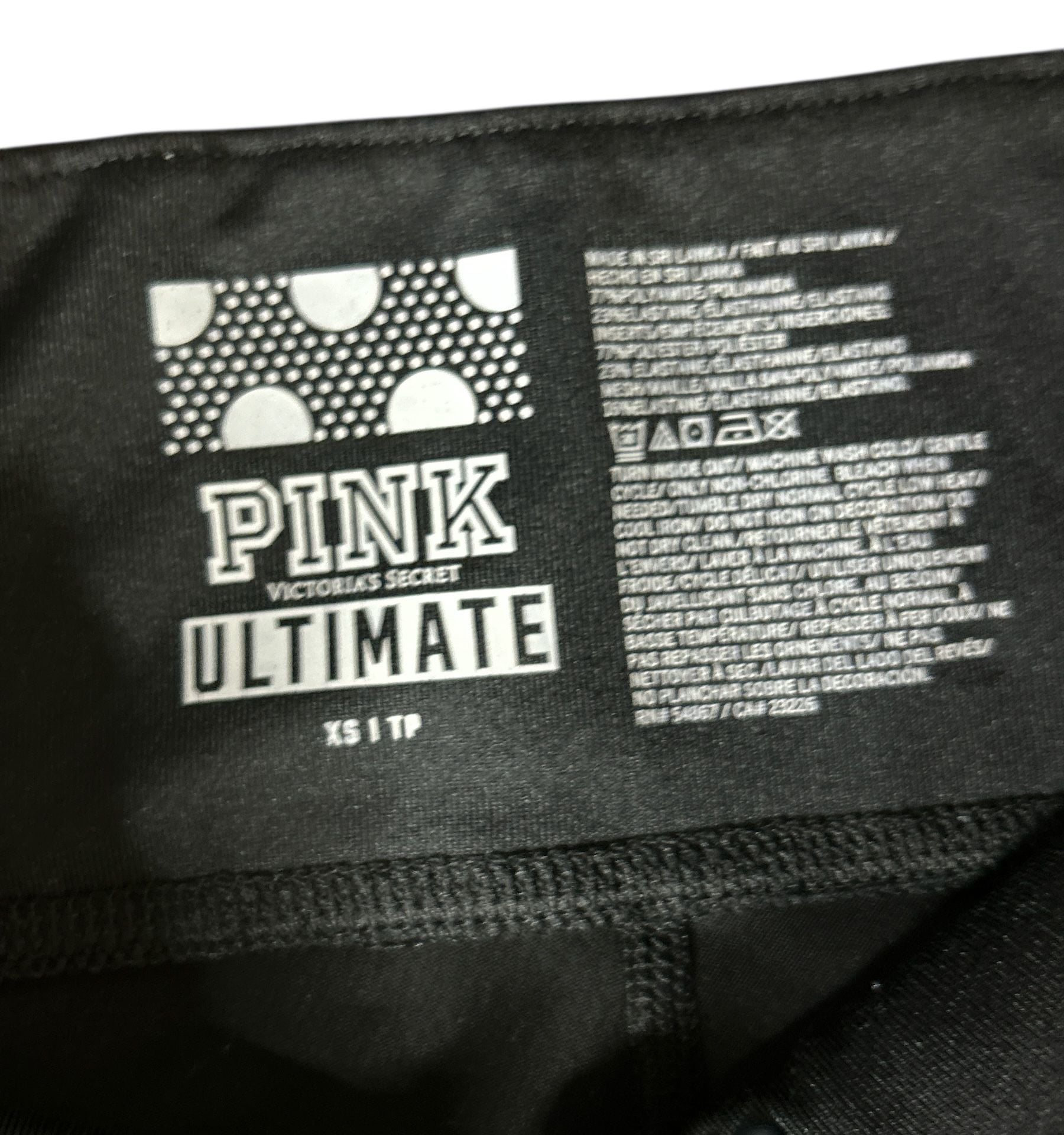 Victoria's Secret PINK Ultimate Yoga Legging Black/White Logo size x small 4