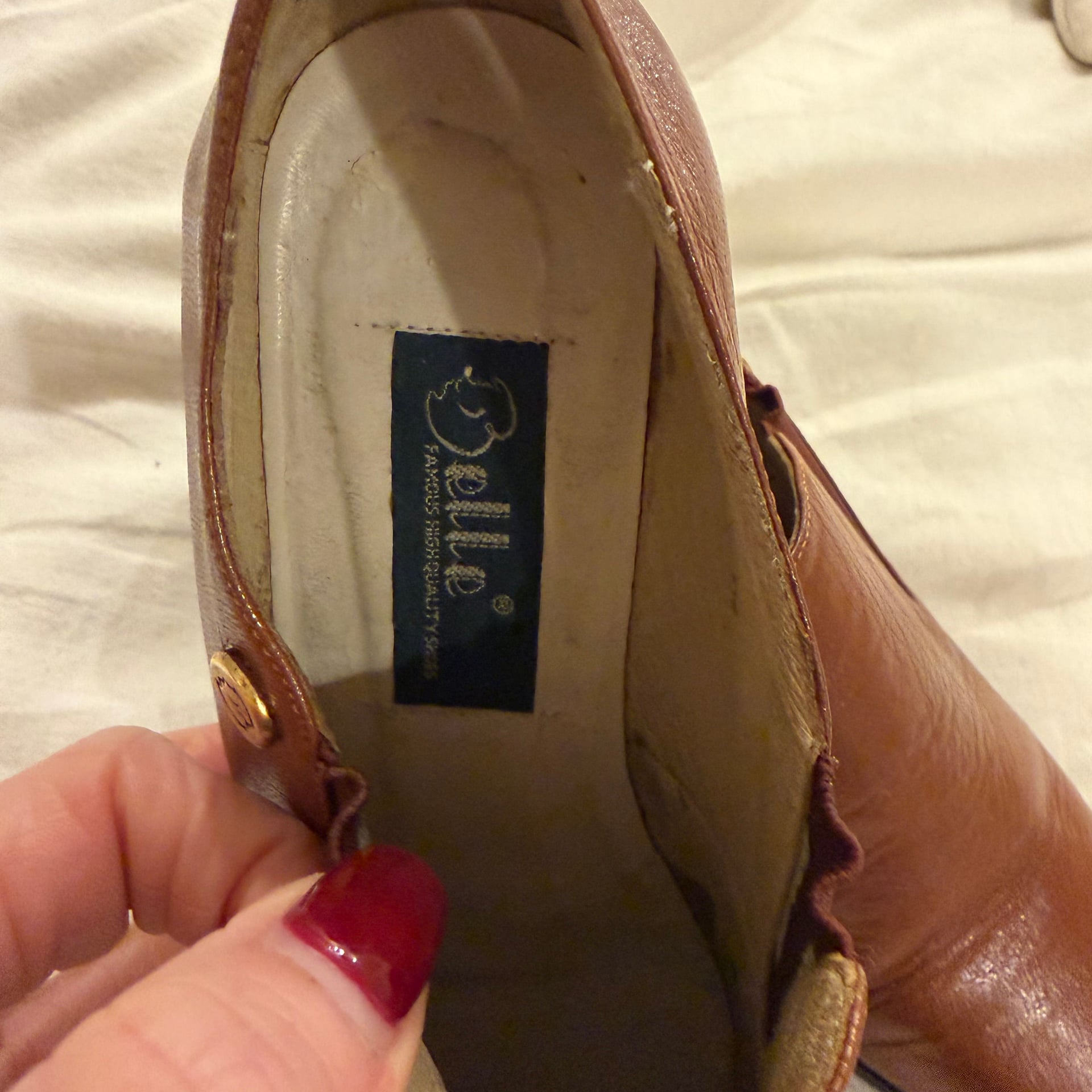 Belle Brown Leather Slip On Shoes - Women's Size 6.5M 2