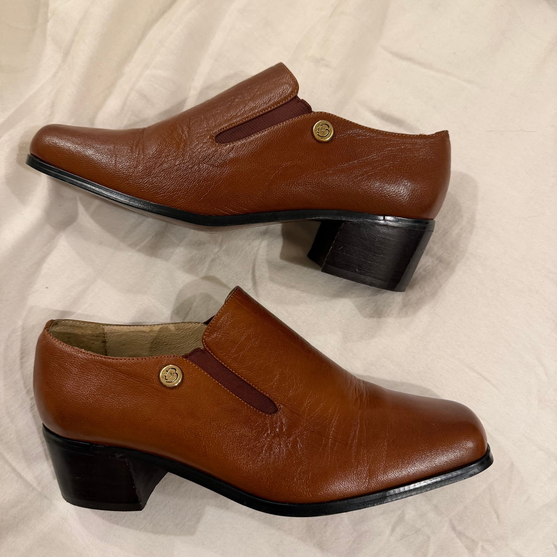 Belle Brown Leather Slip On Shoes - Women's Size 6.5M 3