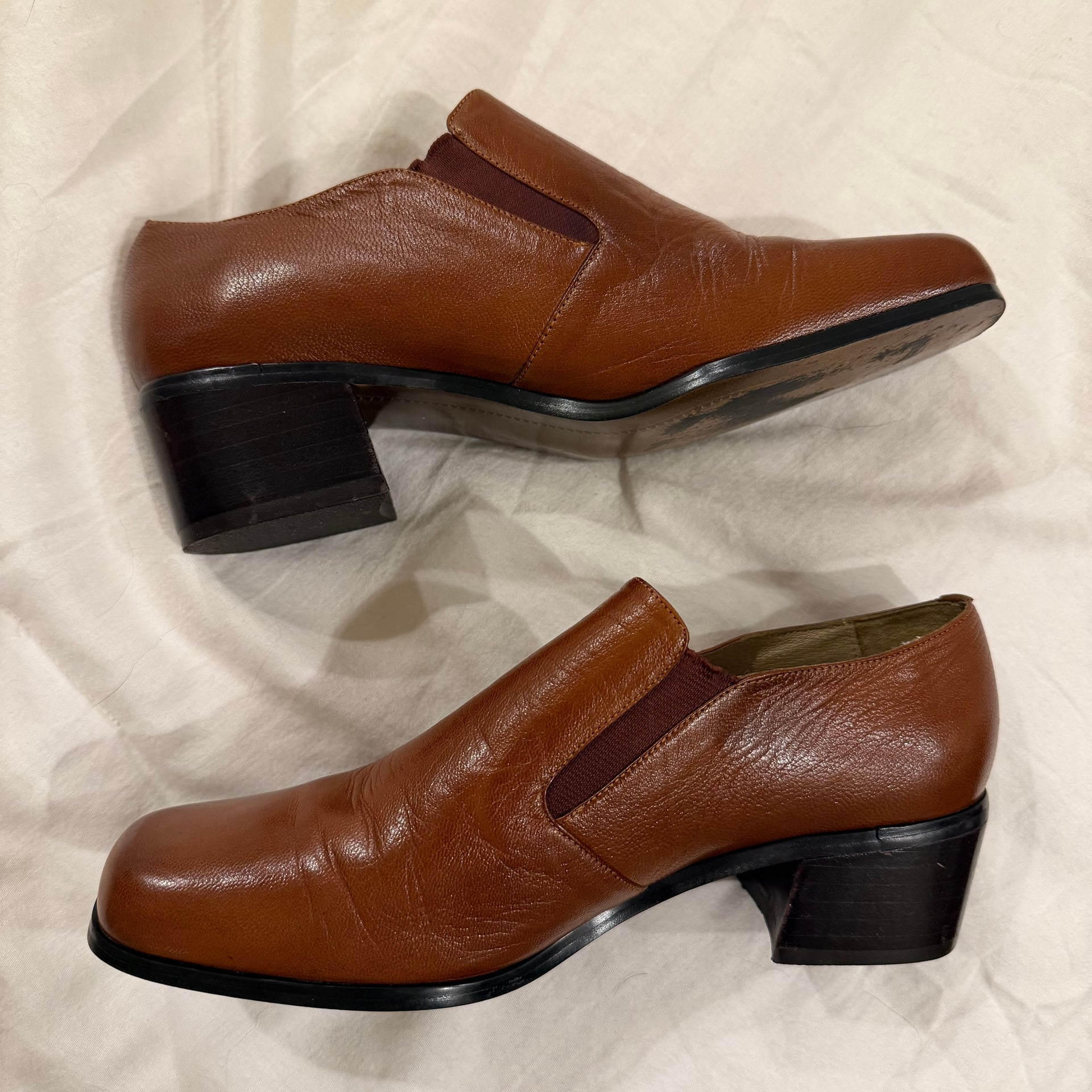 Belle Brown Leather Slip On Shoes - Women's Size 6.5M 4