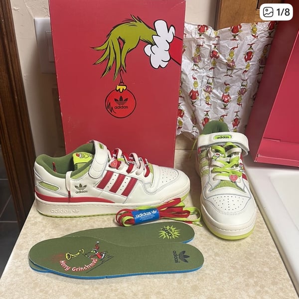 Adidas Forum Low x The Grinch Cream White Collegiate Red Solar Slime ID3512