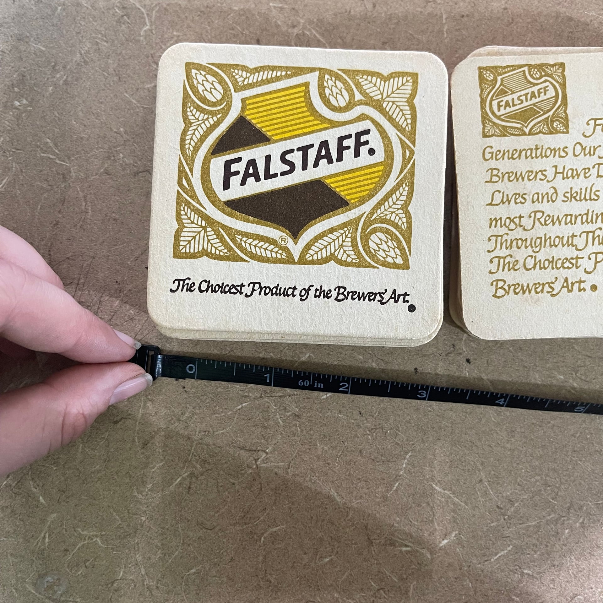 Vintage Falstaff Beer Coasters "The Choicest Product of the Brewer's Art" 2