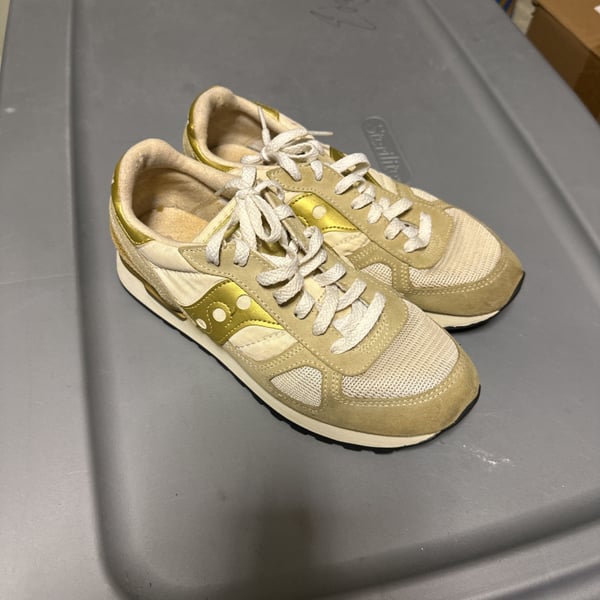 Saucony Jazz Original Casual S1108 720 Sneakers Shoes Beige Gold Womens Size 7.5