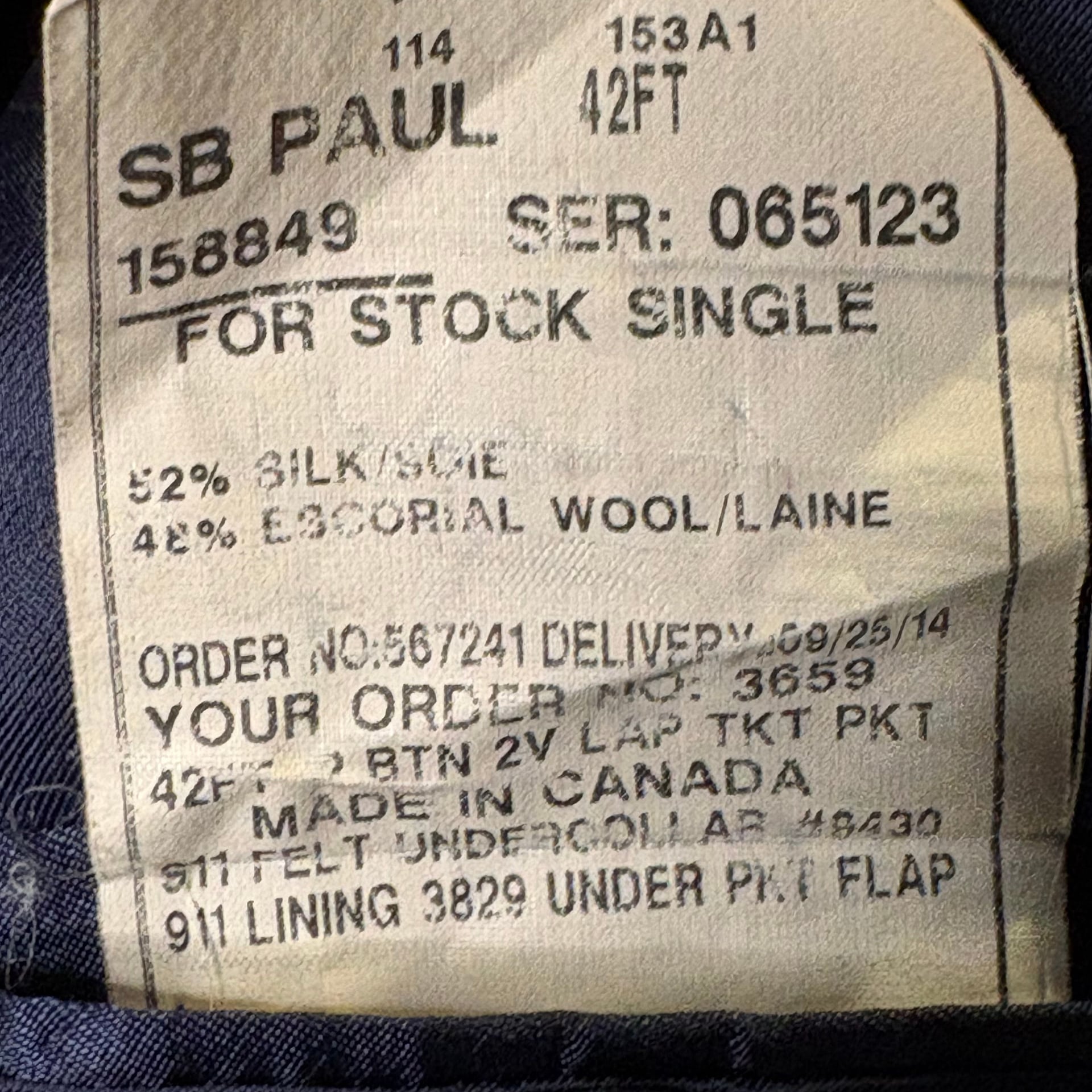 Paul Stuart Baxter Hacking Sport Coat 45 Regular Wool Silk Navy Herringbone 4