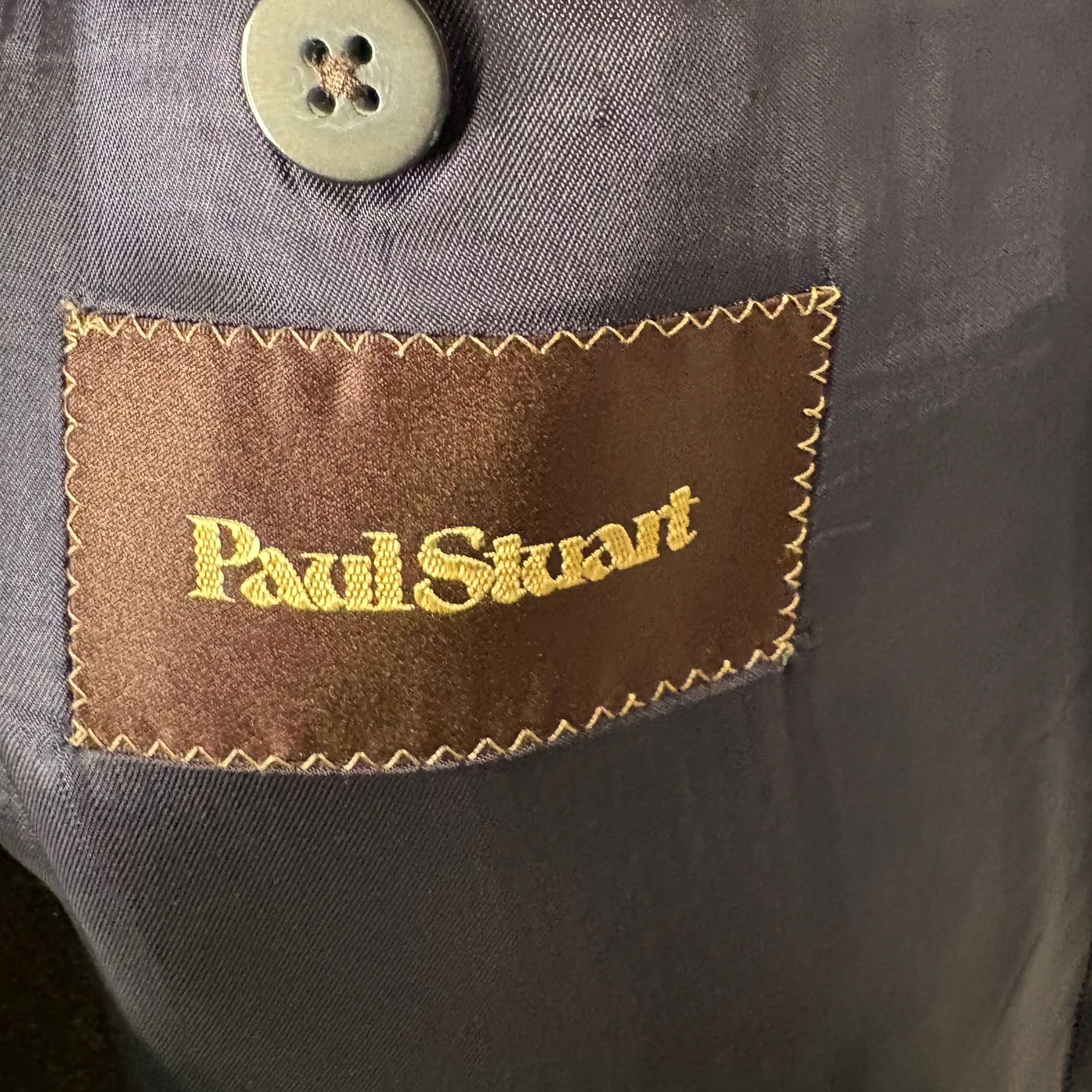 Paul Stuart Baxter Hacking Sport Coat 45 Regular Wool Silk Navy Herringbone 5