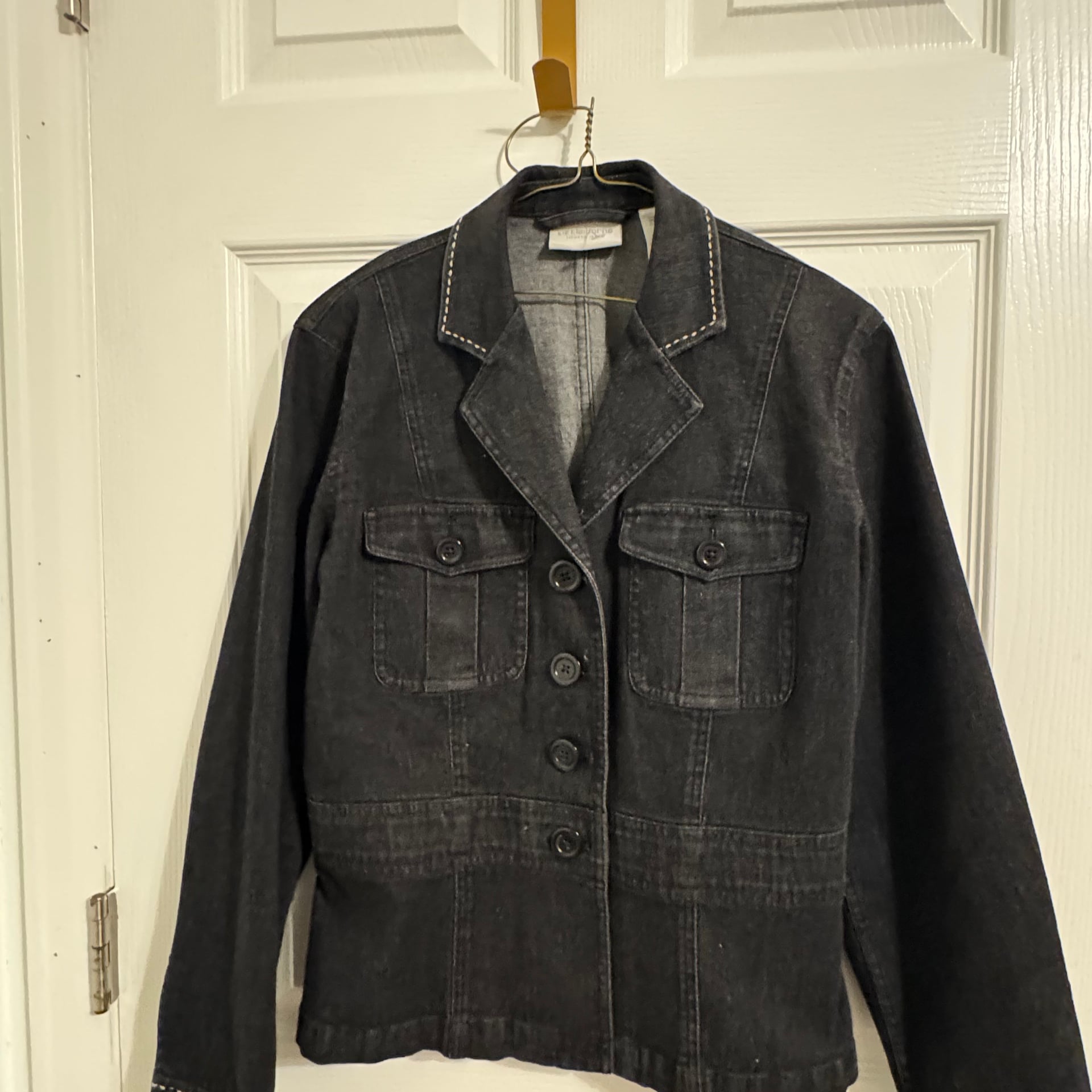 Liz Claiborne Black Denim Jean Jacket 2