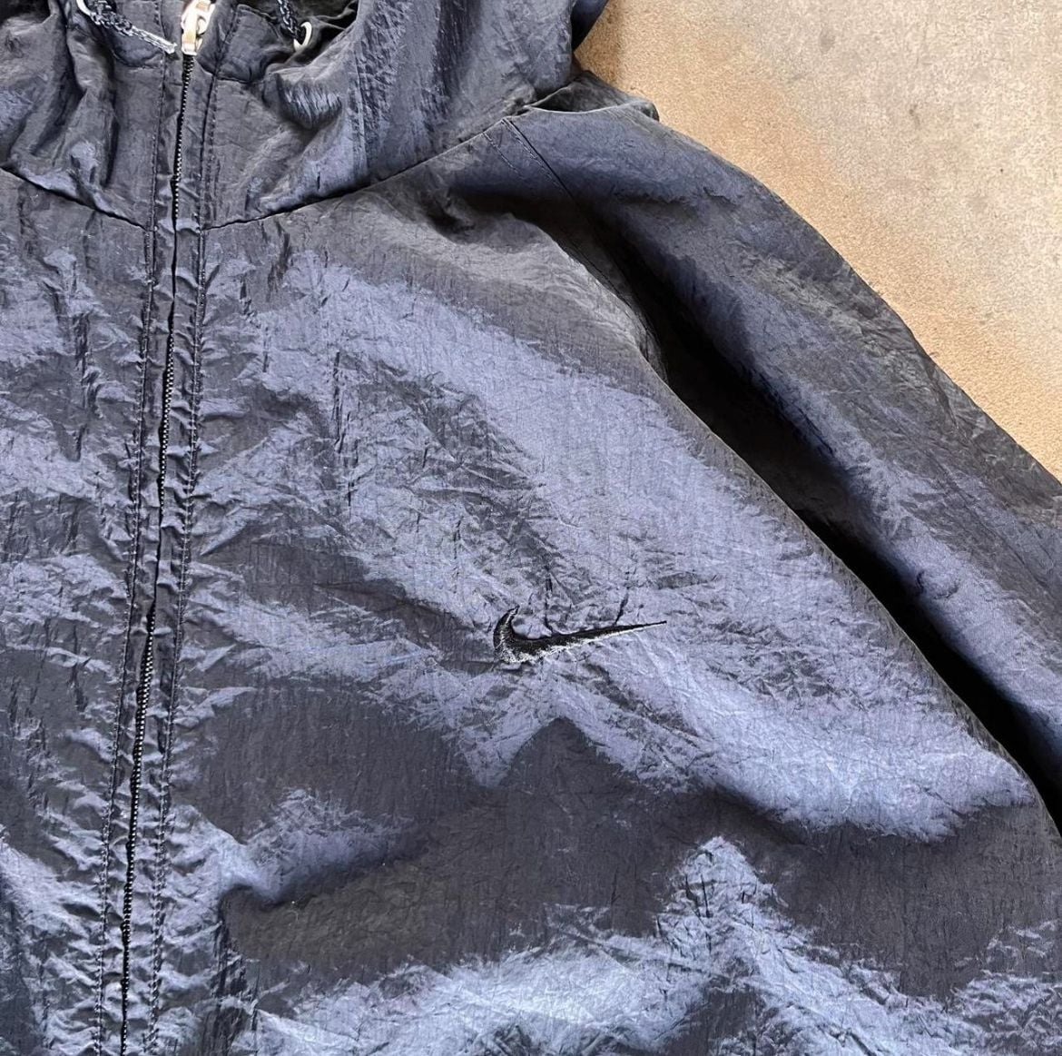 VINTAGE 90s Nike Jacket Adult Large Black Windbreaker Coat Nylon Vented Me Long 3