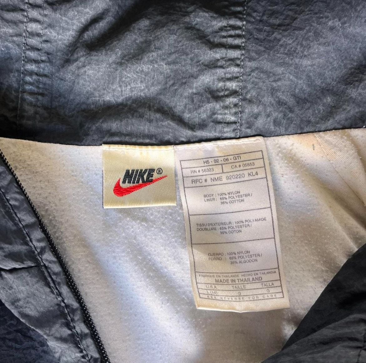 VINTAGE 90s Nike Jacket Adult Large Black Windbreaker Coat Nylon Vented Me Long 8