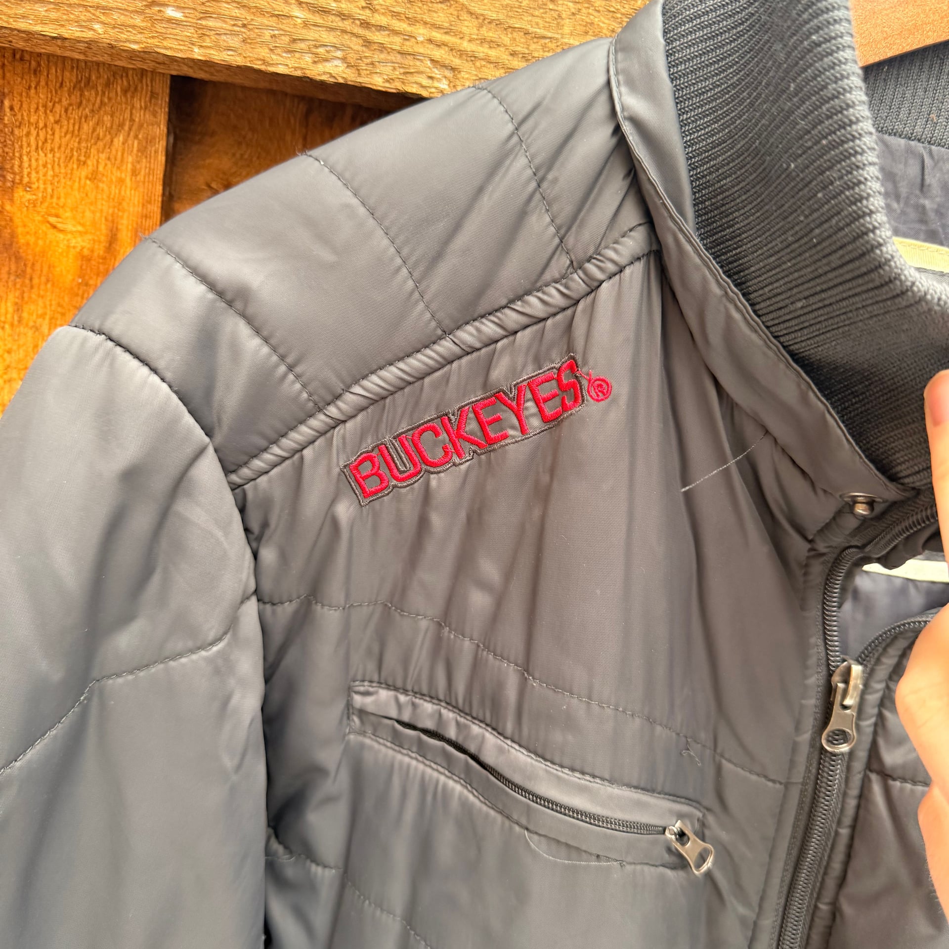 Colosseum Ohio State Buckeyes Quilted Full-Snap Jacket Charcoal 2