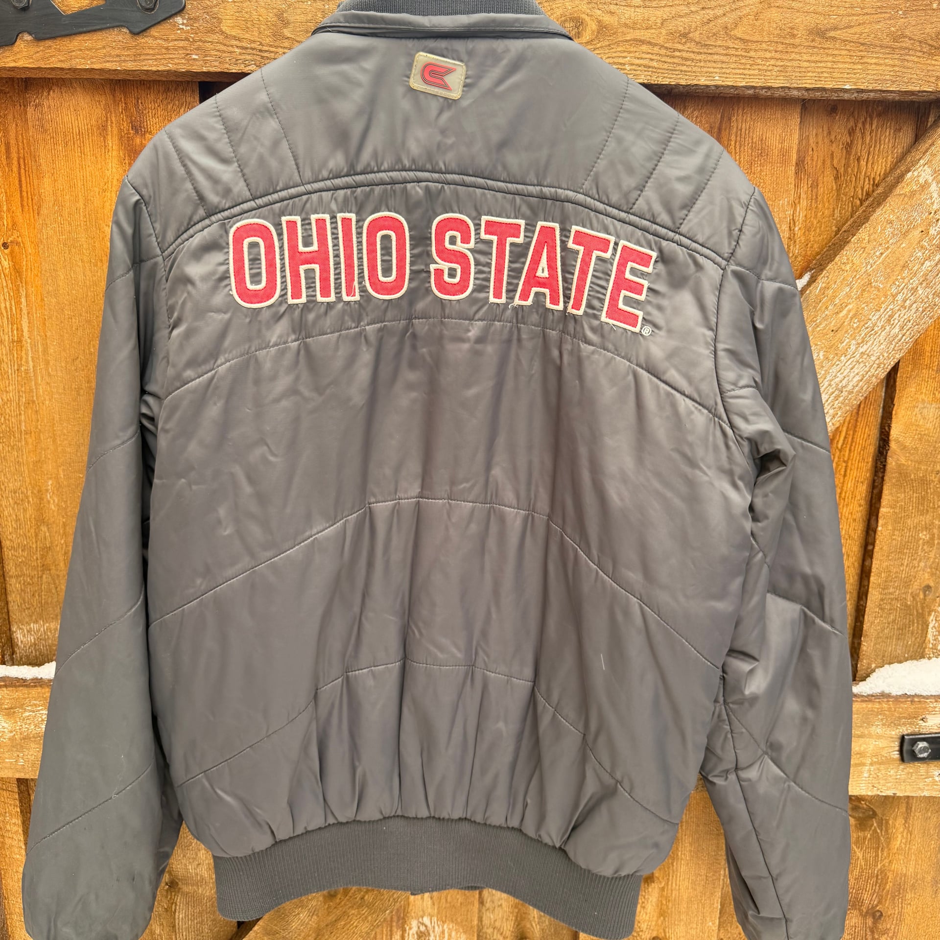 Colosseum Ohio State Buckeyes Quilted Full-Snap Jacket Charcoal 5