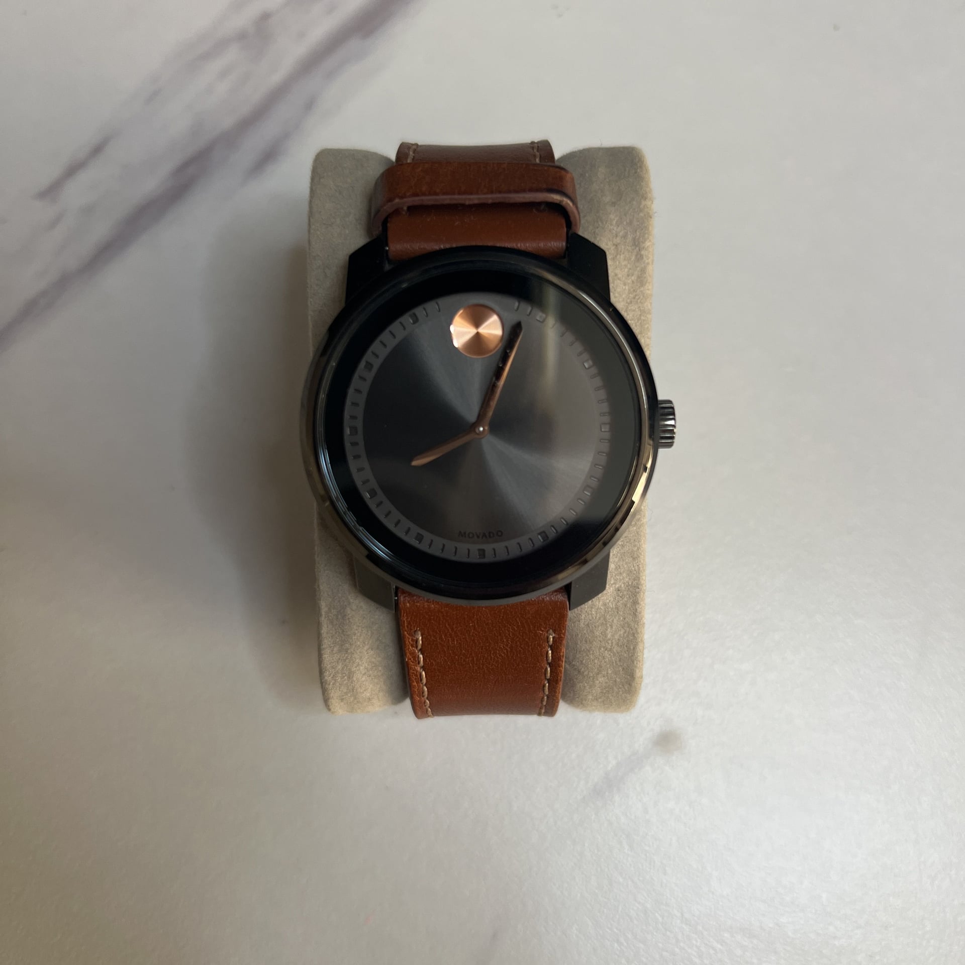 Movado BOLD Mens Watch Brown Leather 3600366 2