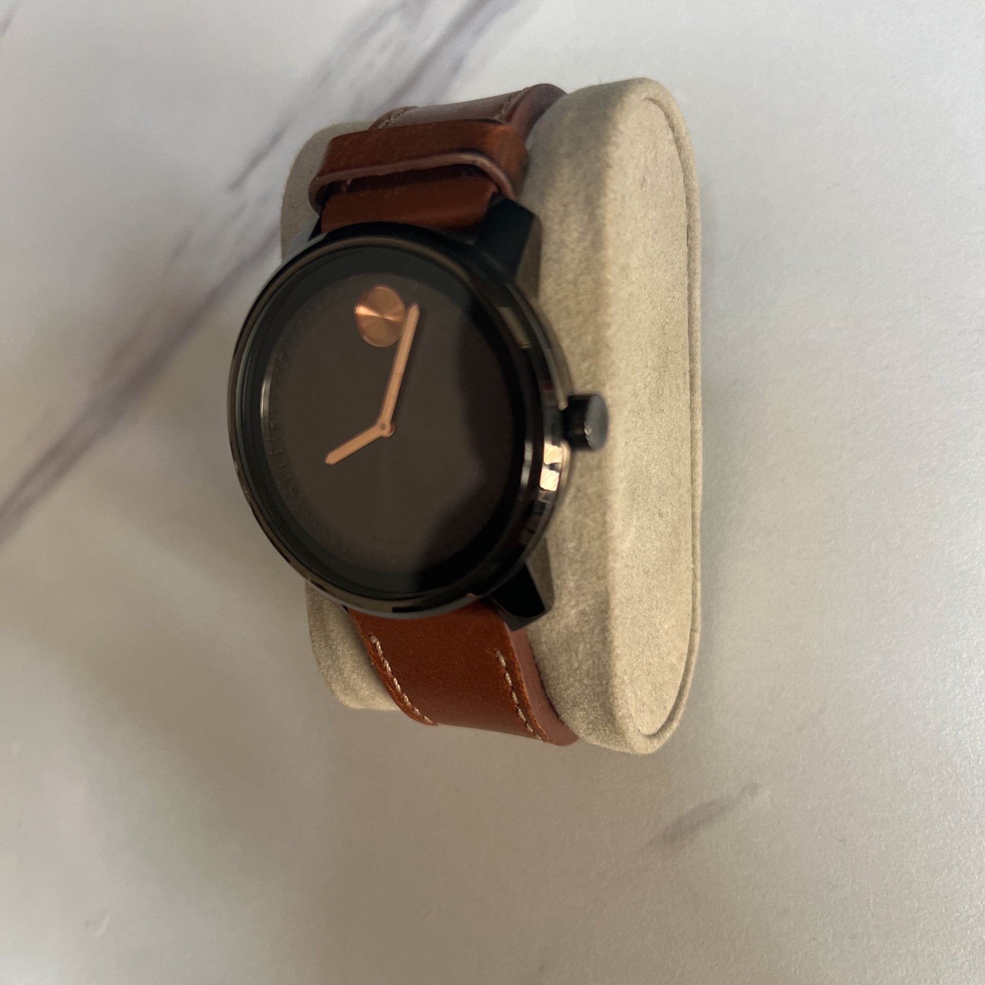 Movado BOLD Mens Watch Brown Leather 3600366 3