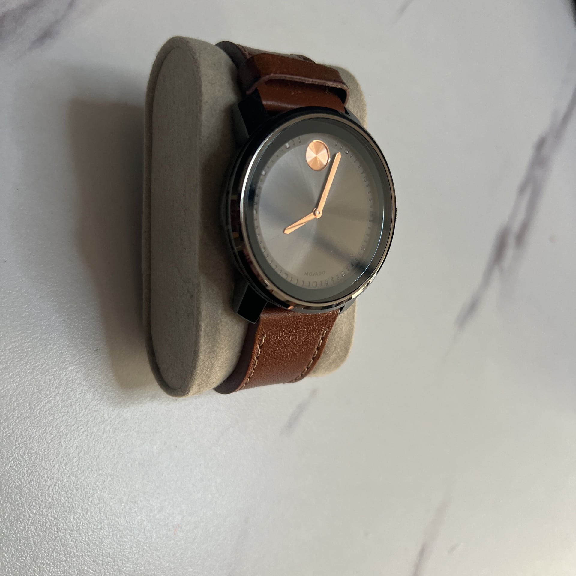 Movado BOLD Mens Watch Brown Leather 3600366 4