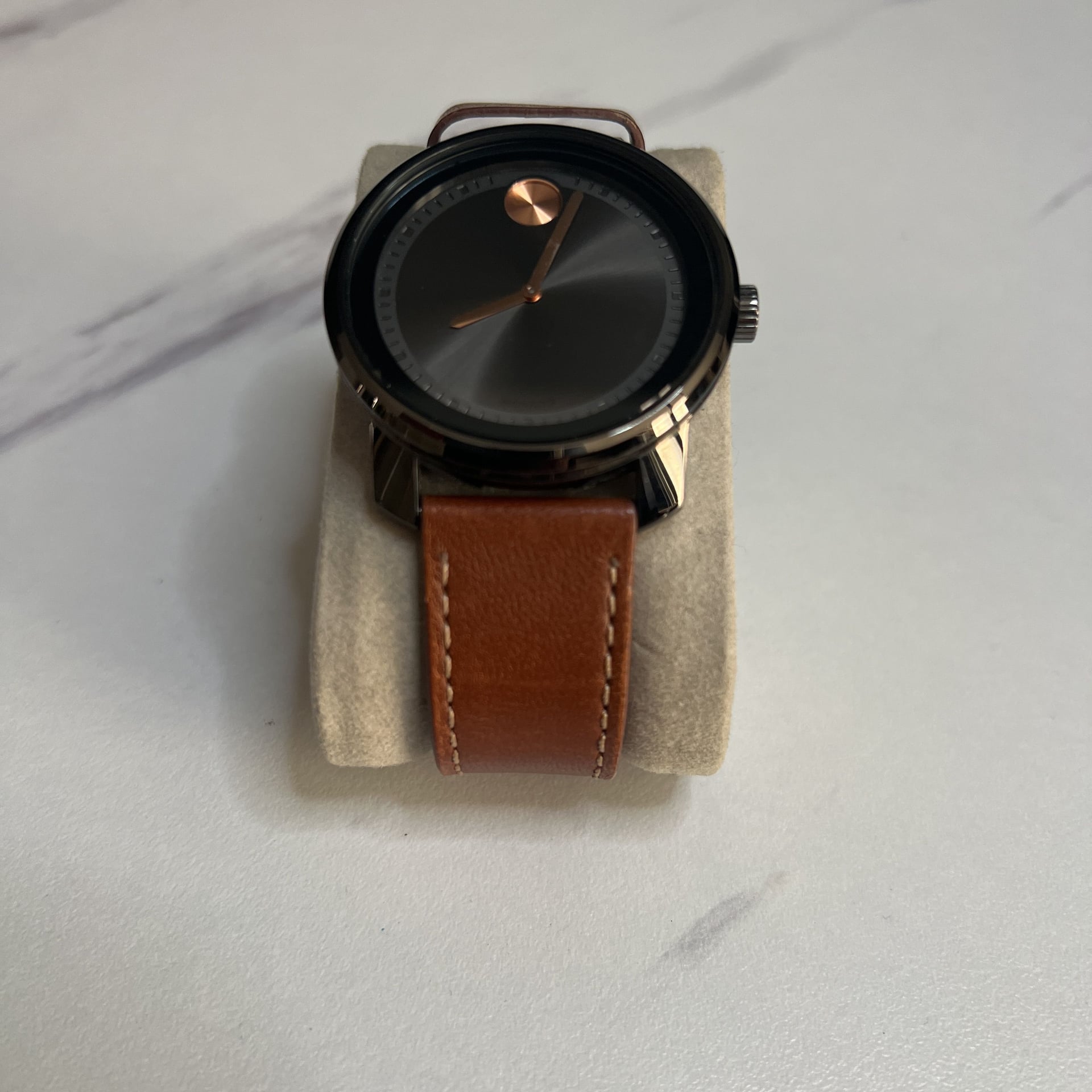 Movado BOLD Mens Watch Brown Leather 3600366 5