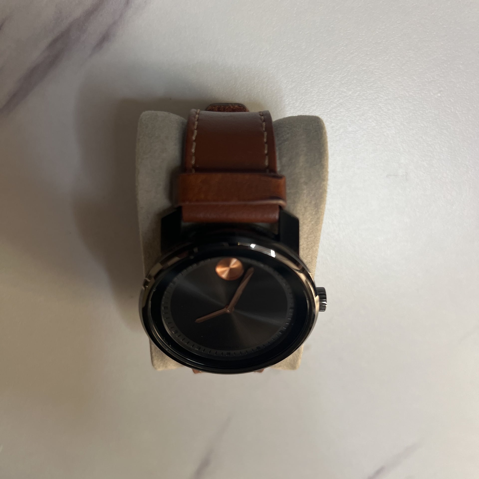 Movado BOLD Mens Watch Brown Leather 3600366 6