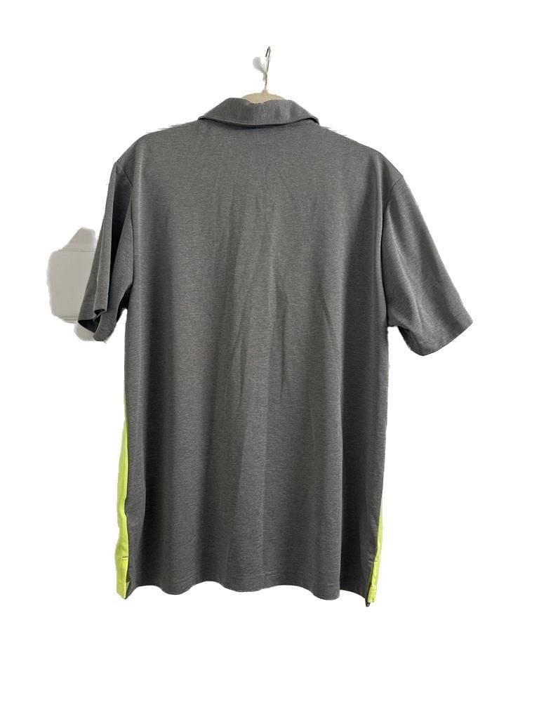 Men’s Adidas Neon Green and Grey Polo Shirt 3